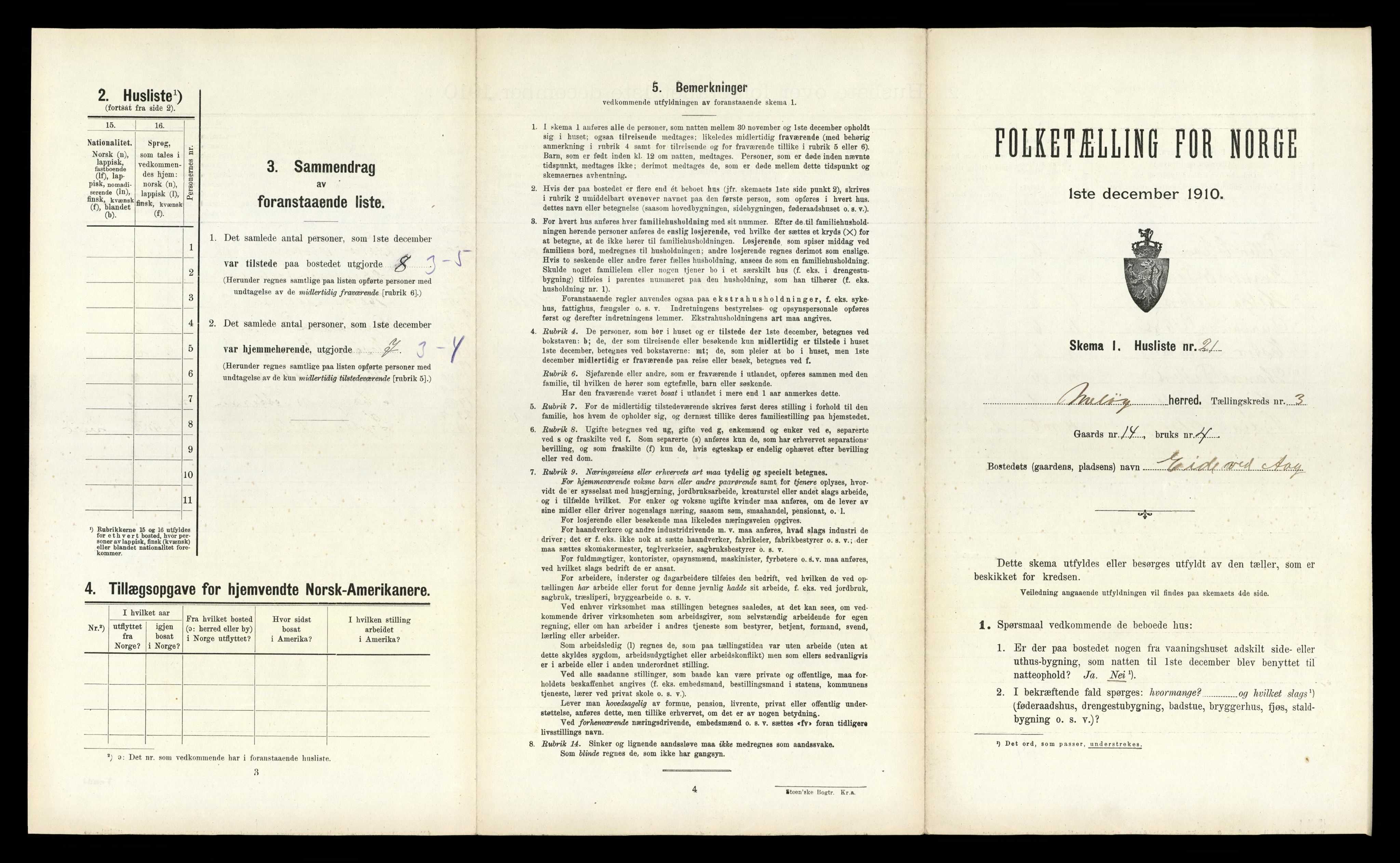 RA, 1910 census for Meløy, 1910, p. 278