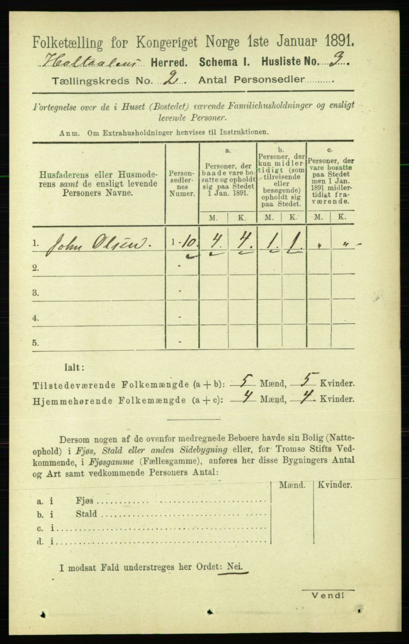 RA, 1891 census for 1645 Haltdalen, 1891, p. 658