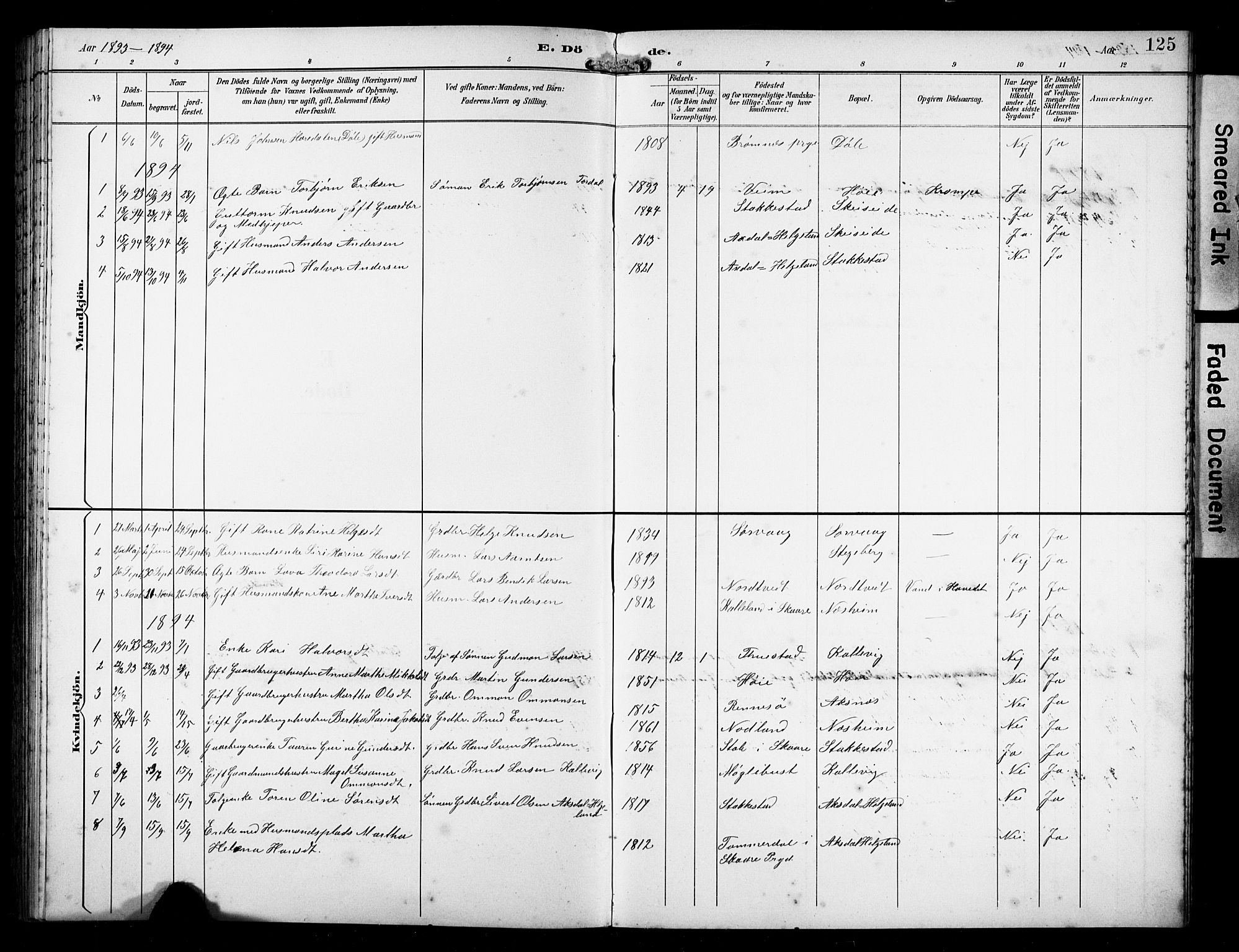 Avaldsnes sokneprestkontor, AV/SAST-A -101851/H/Ha/Hab/L0011: Parish register (copy) no. B 11, 1893-1929, p. 125