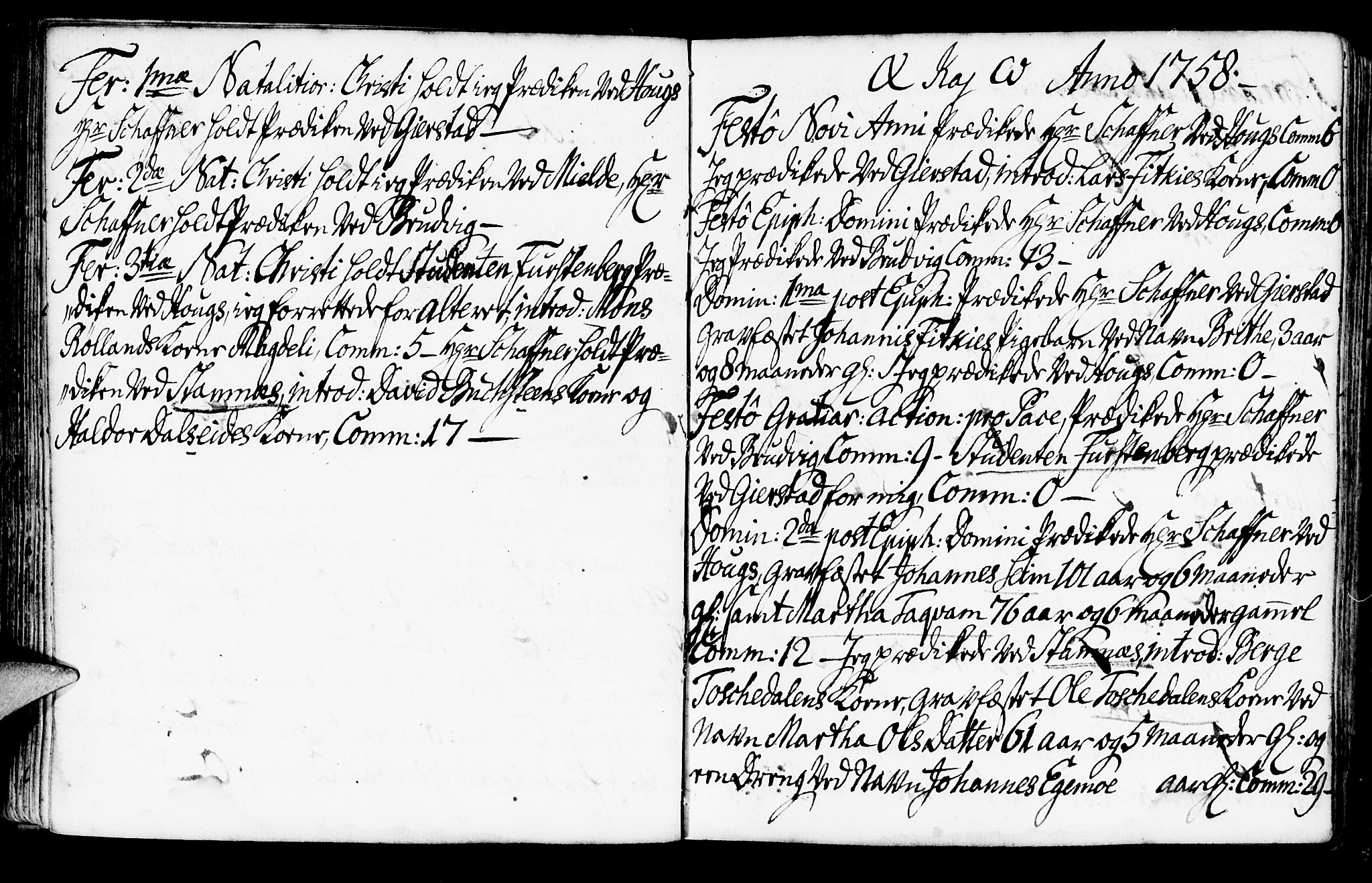 Haus sokneprestembete, SAB/A-75601/H/Haa: Parish register (official) no. A 7, 1748-1766, p. 96