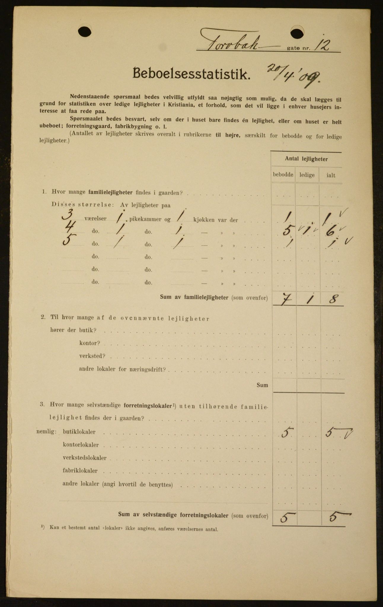 OBA, Municipal Census 1909 for Kristiania, 1909, p. 104475