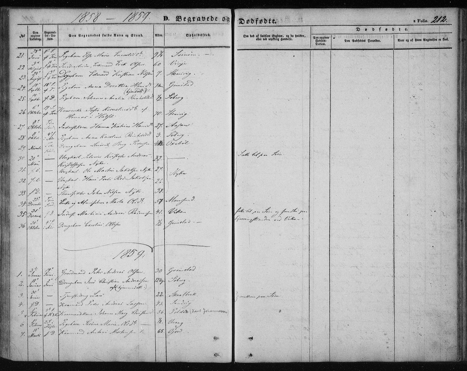 Ministerialprotokoller, klokkerbøker og fødselsregistre - Nordland, SAT/A-1459/891/L1300: Parish register (official) no. 891A05, 1856-1870, p. 212
