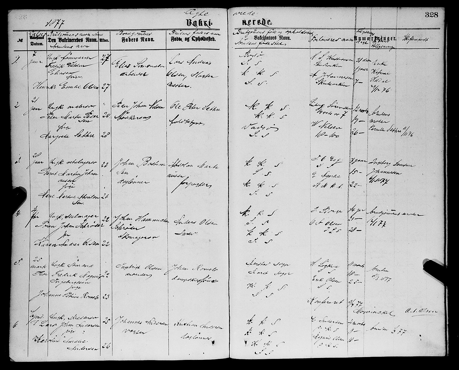 Sandviken Sokneprestembete, SAB/A-77601/H/Ha/L0001: Parish register (official) no. A 1, 1867-1877, p. 328