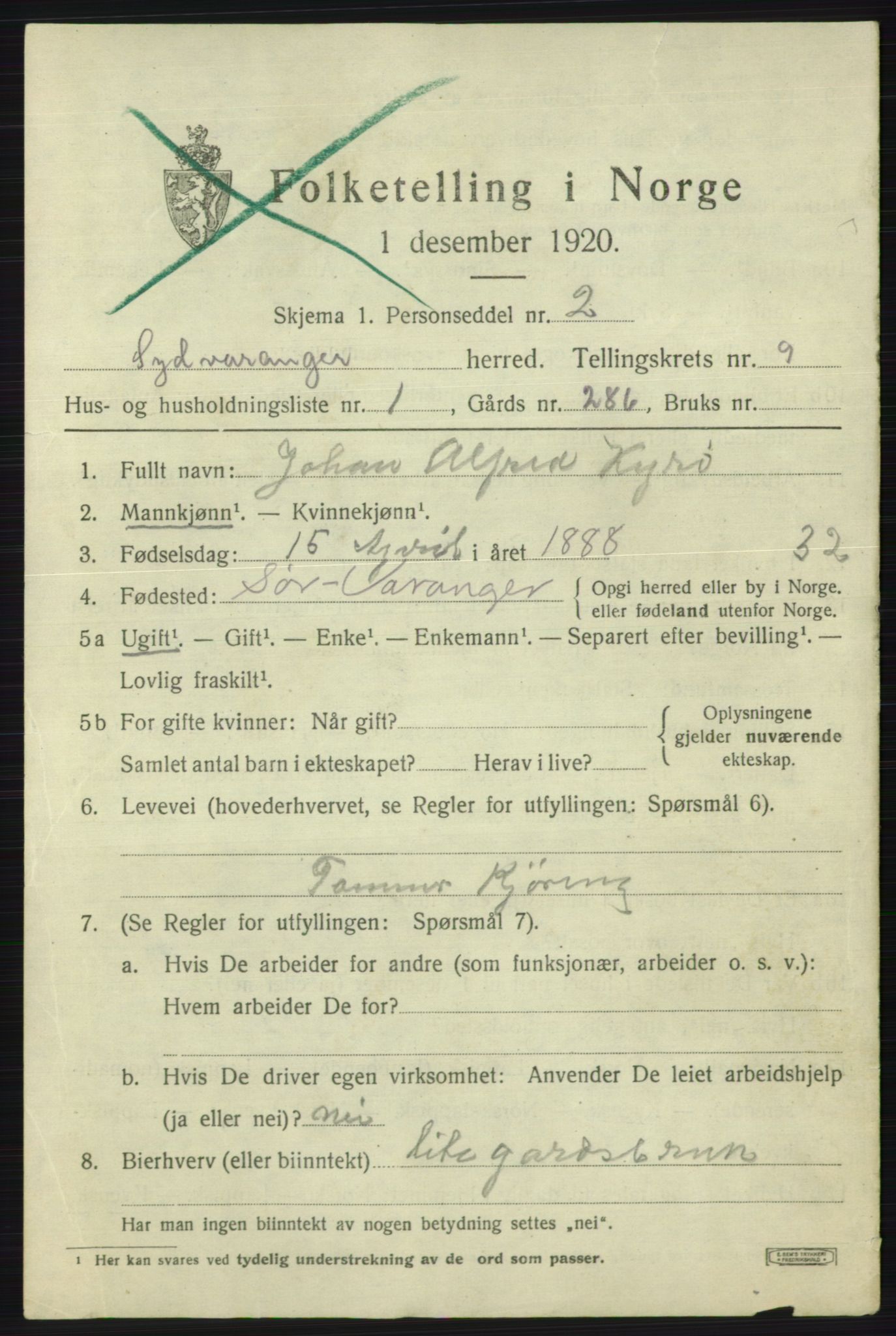 SATØ, 1920 census for Sør-Varanger, 1920, p. 5996