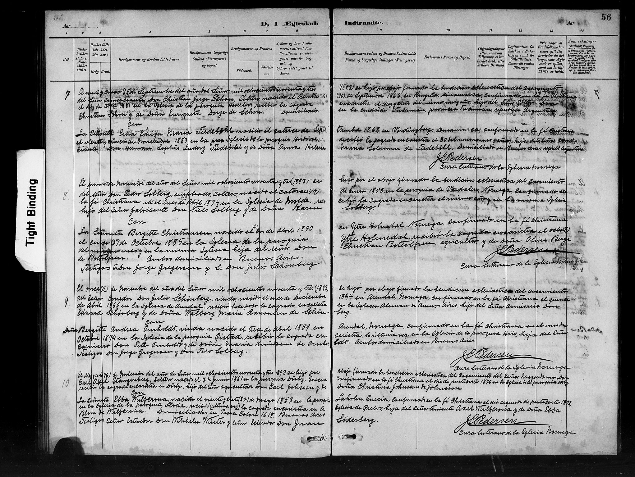 Den norske sjømannsmisjon i utlandet/Syd-Amerika (Buenos Aires m.fl.), SAB/SAB/PA-0118/H/Ha/L0001: Parish register (official) no. A 1, 1888-1898, p. 56