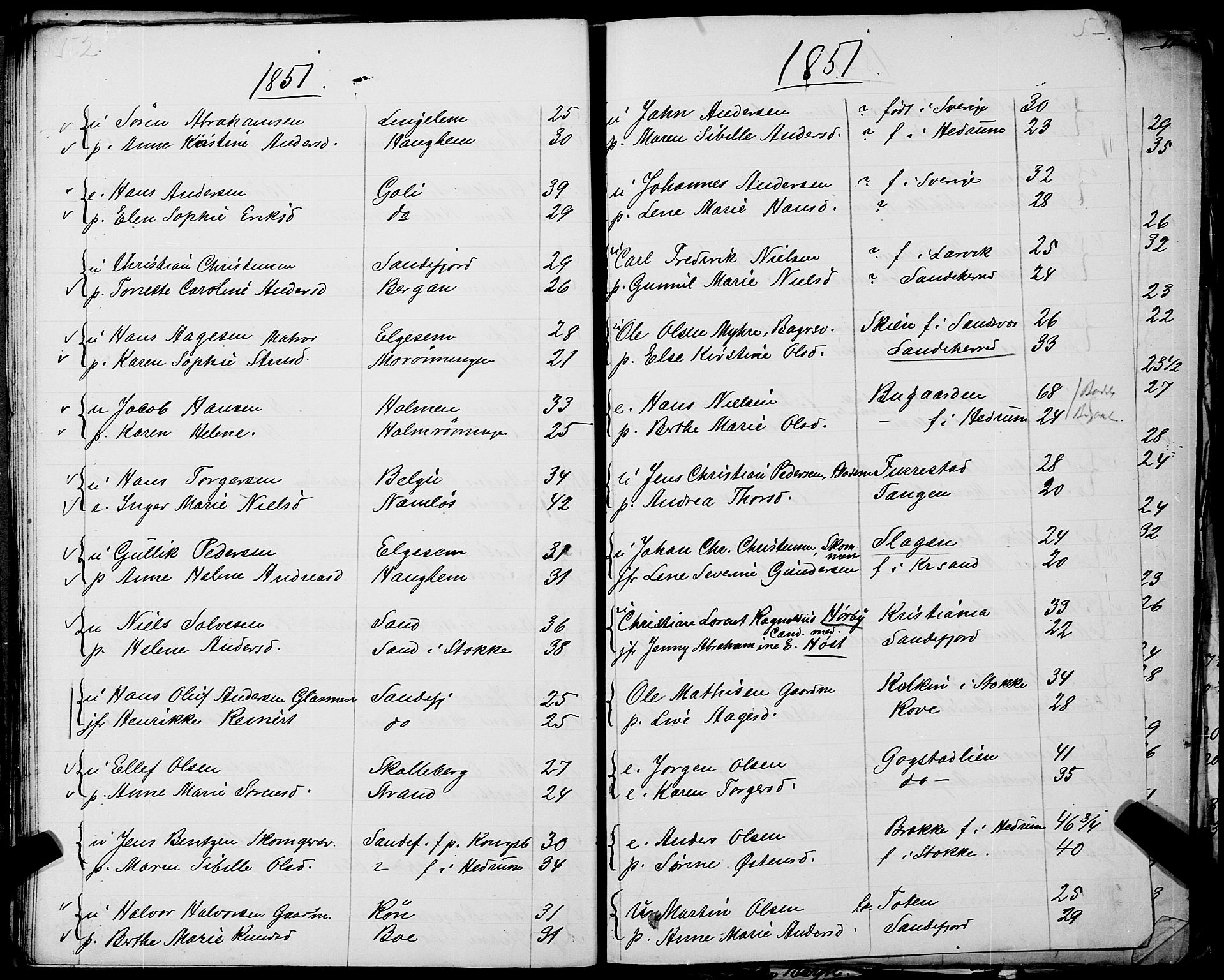 Sandar sokneprestkontor, SAKO/A-242/Y/Ya/L0006: Other parish register no. 1 /1, 1709-1871, p. 52-53