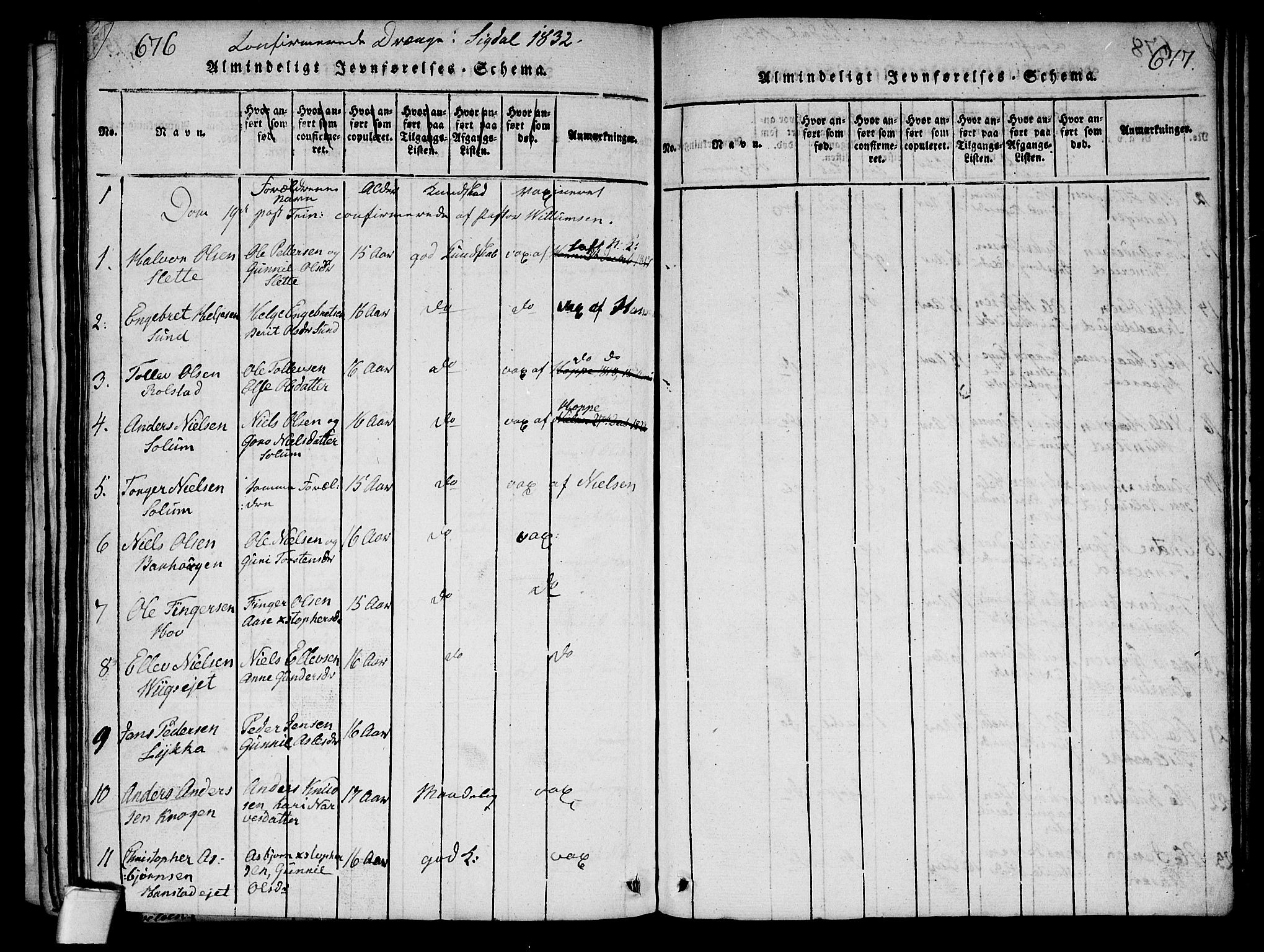 Sigdal kirkebøker, AV/SAKO-A-245/G/Ga/L0001: Parish register (copy) no. I 1 /1, 1816-1835, p. 676-677