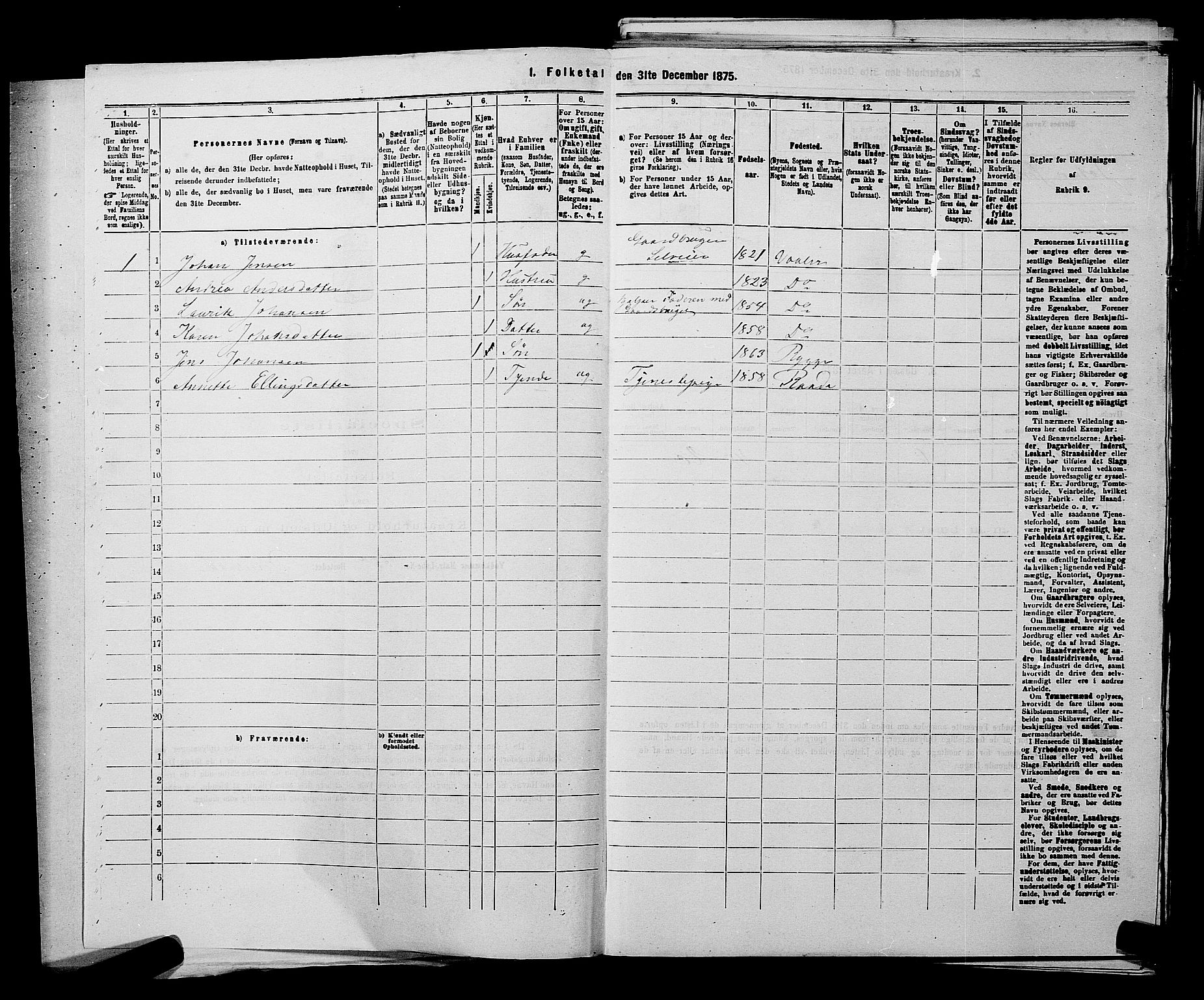 RA, 1875 census for 0136P Rygge, 1875, p. 654