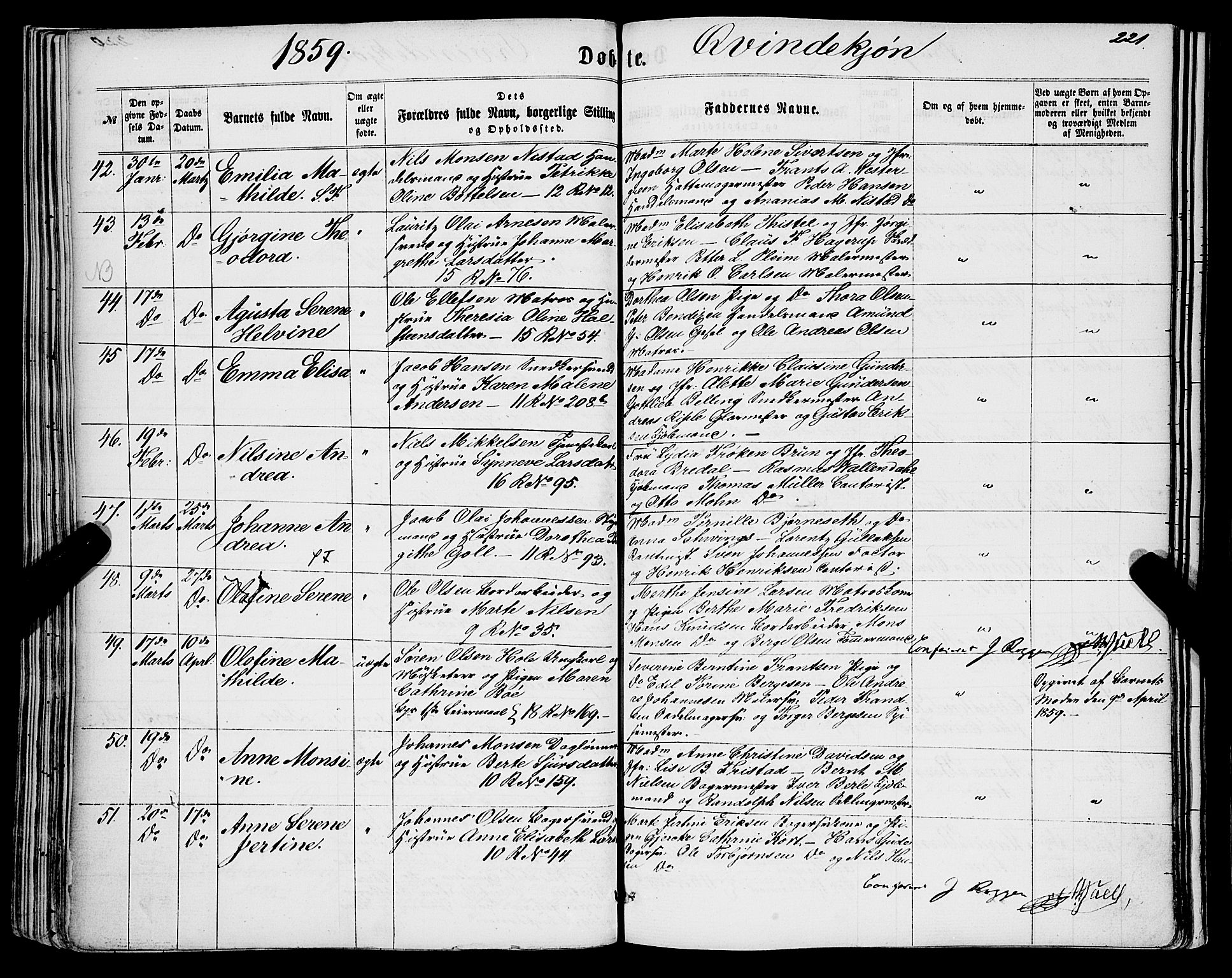 Domkirken sokneprestembete, SAB/A-74801/H/Haa/L0021: Parish register (official) no. B 4, 1859-1871, p. 221