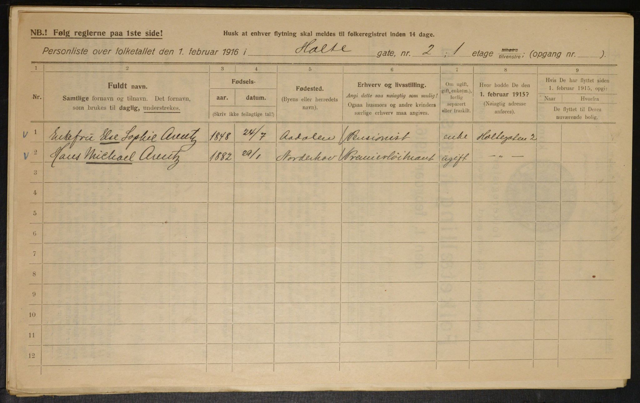 OBA, Municipal Census 1916 for Kristiania, 1916, p. 41798