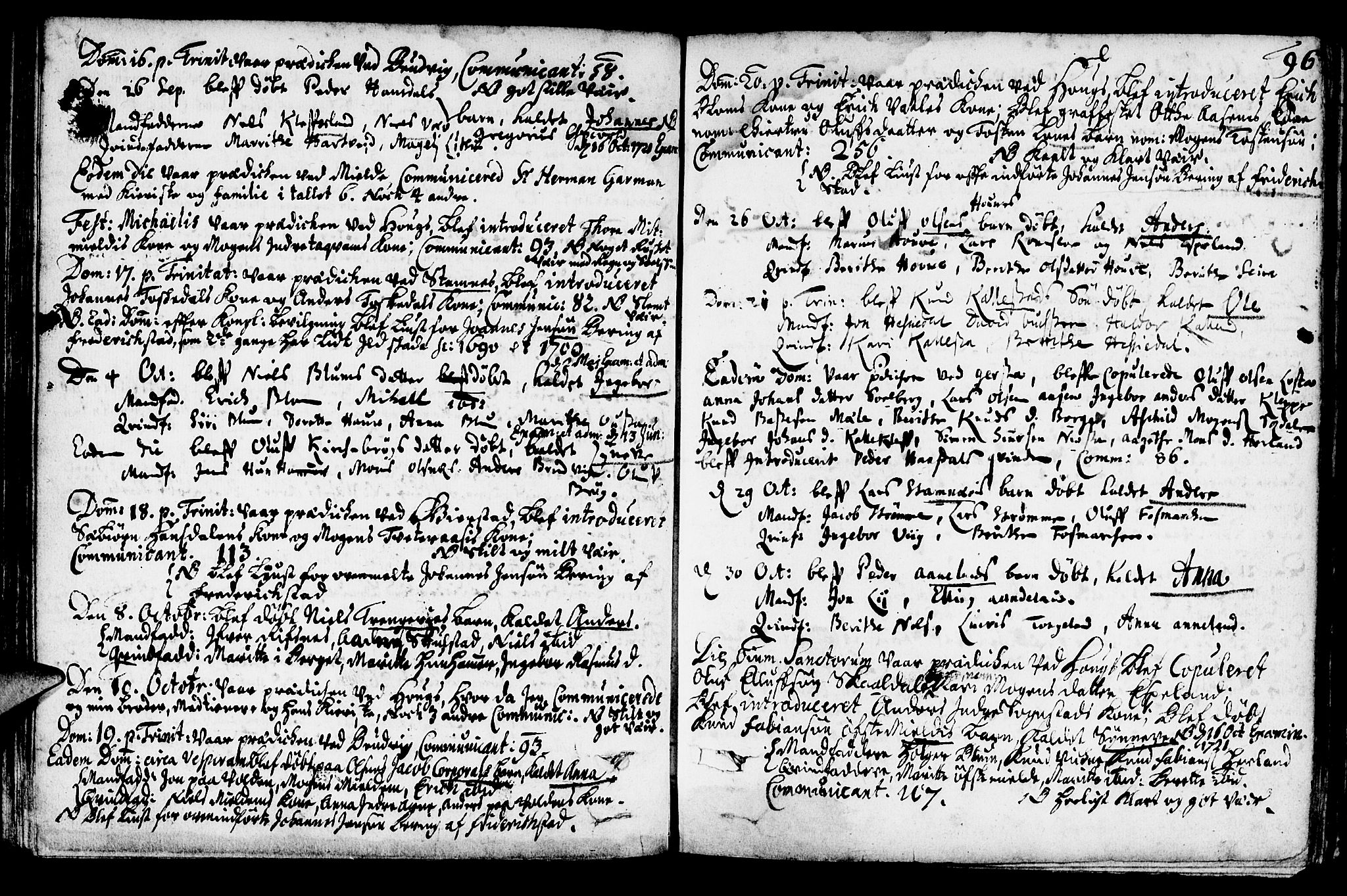 Haus sokneprestembete, AV/SAB-A-75601/H/Haa: Parish register (official) no. A 1, 1691-1712, p. 96