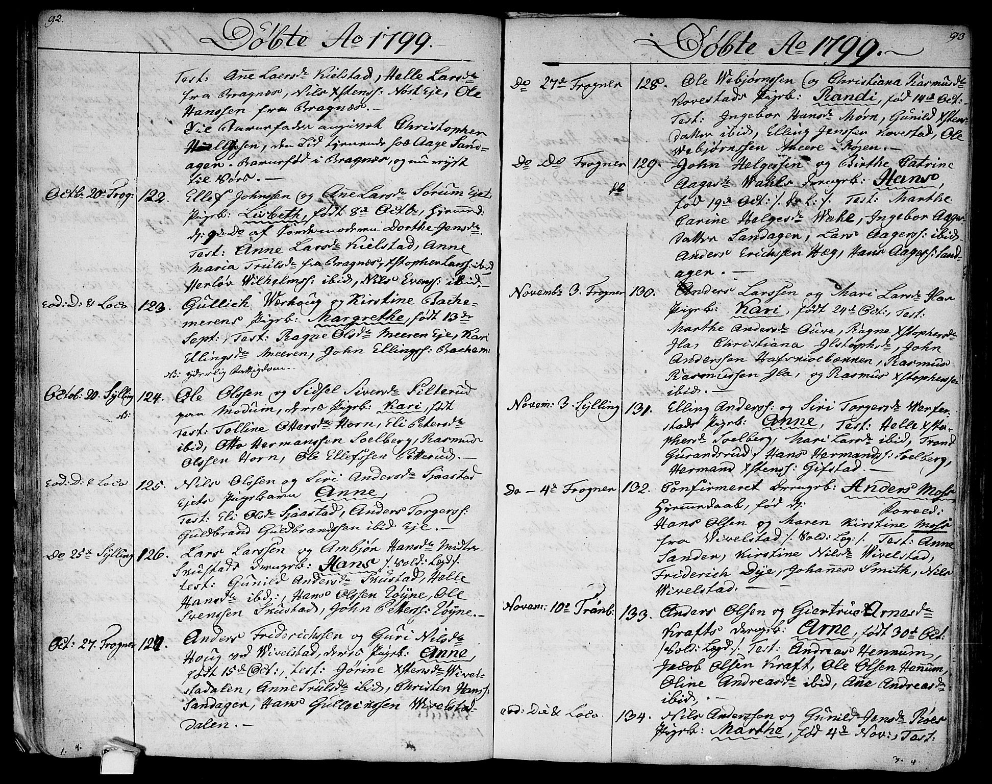 Lier kirkebøker, AV/SAKO-A-230/F/Fa/L0007: Parish register (official) no. I 7, 1794-1813, p. 92-93