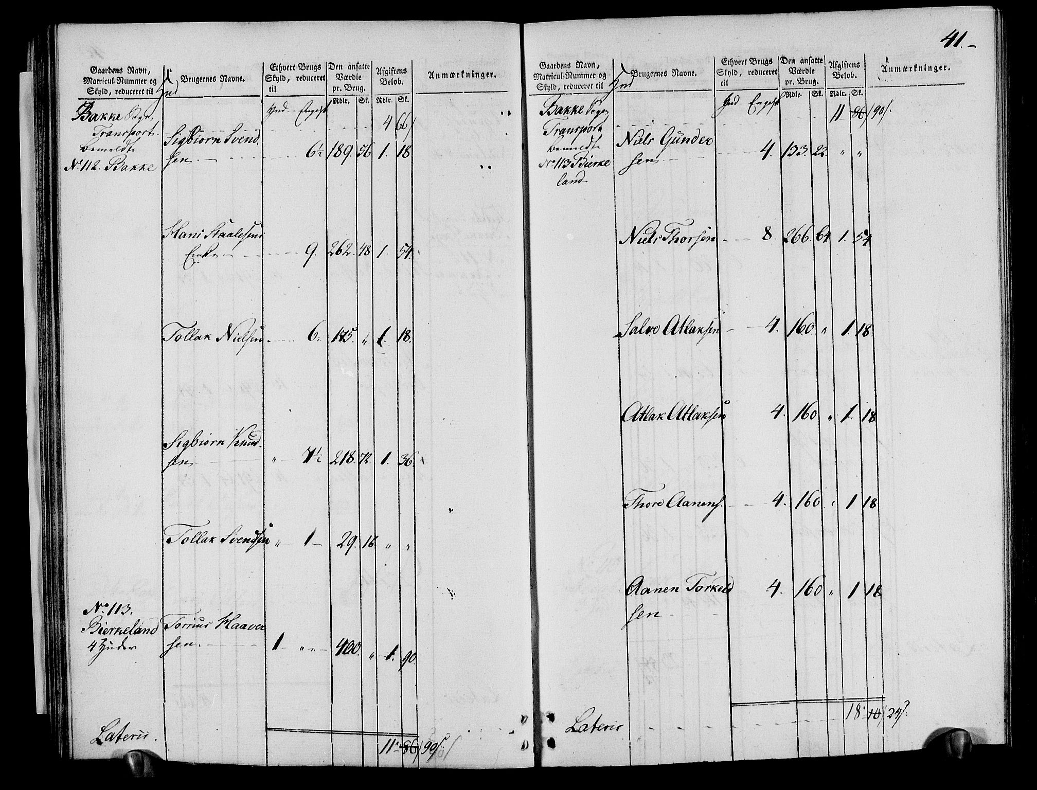 Rentekammeret inntil 1814, Realistisk ordnet avdeling, RA/EA-4070/N/Ne/Nea/L0095: Lista fogderi. Oppebørselsregister, 1803-1804, p. 43