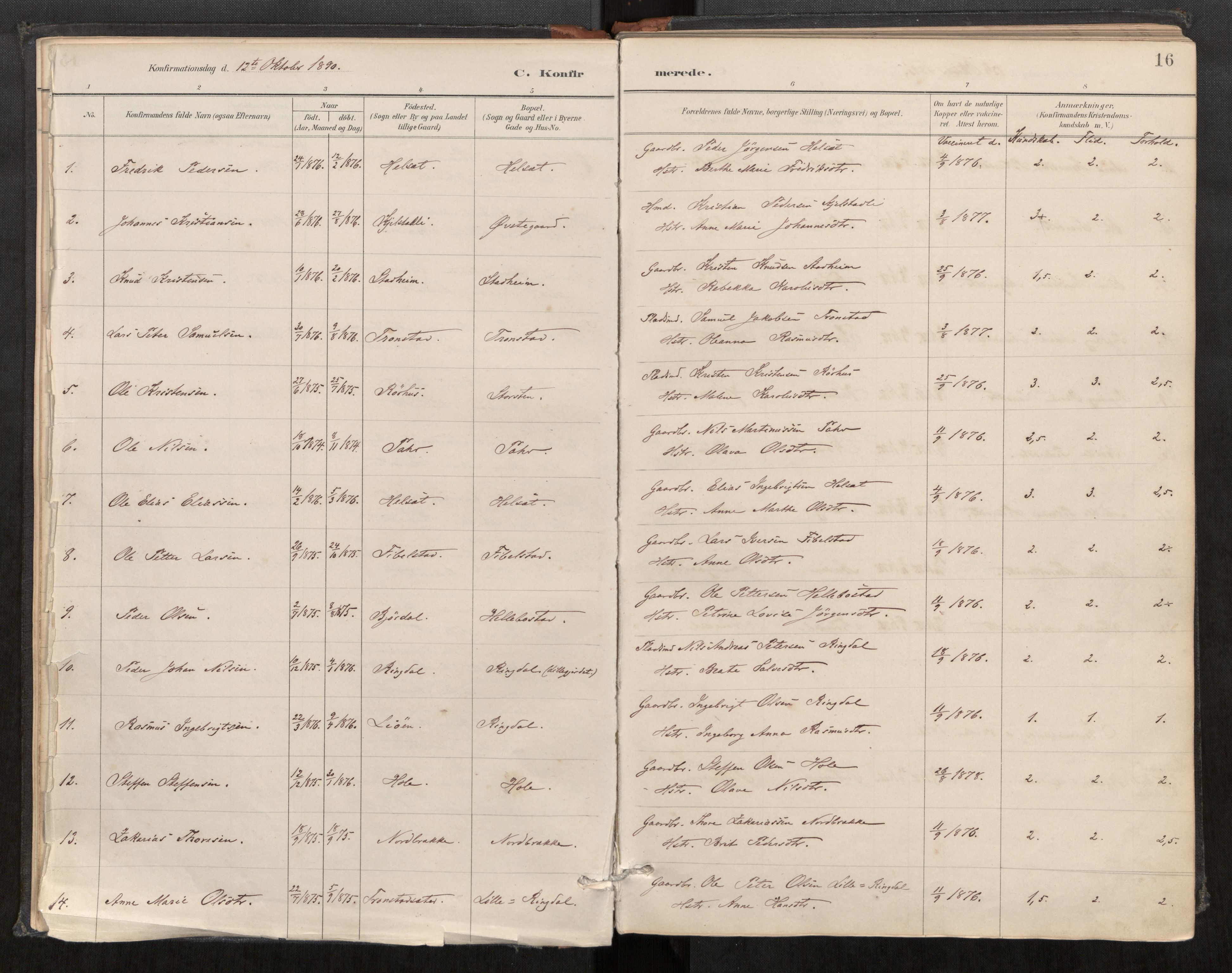 Sunnylven sokneprestkontor, SAT/A-1007: Parish register (official) no. 517A09, 1887-1910, p. 16