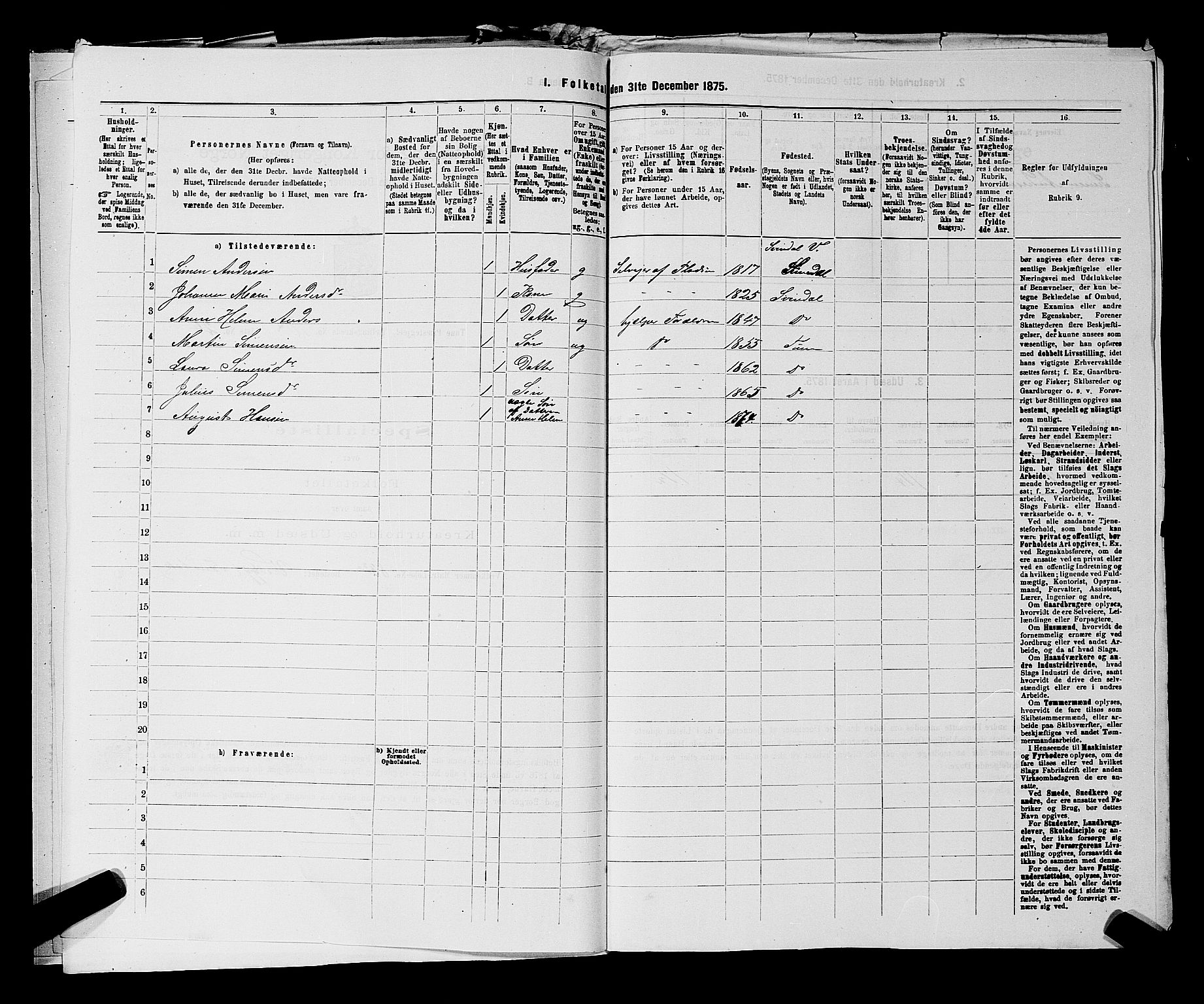 RA, 1875 census for 0130P Tune, 1875, p. 1690