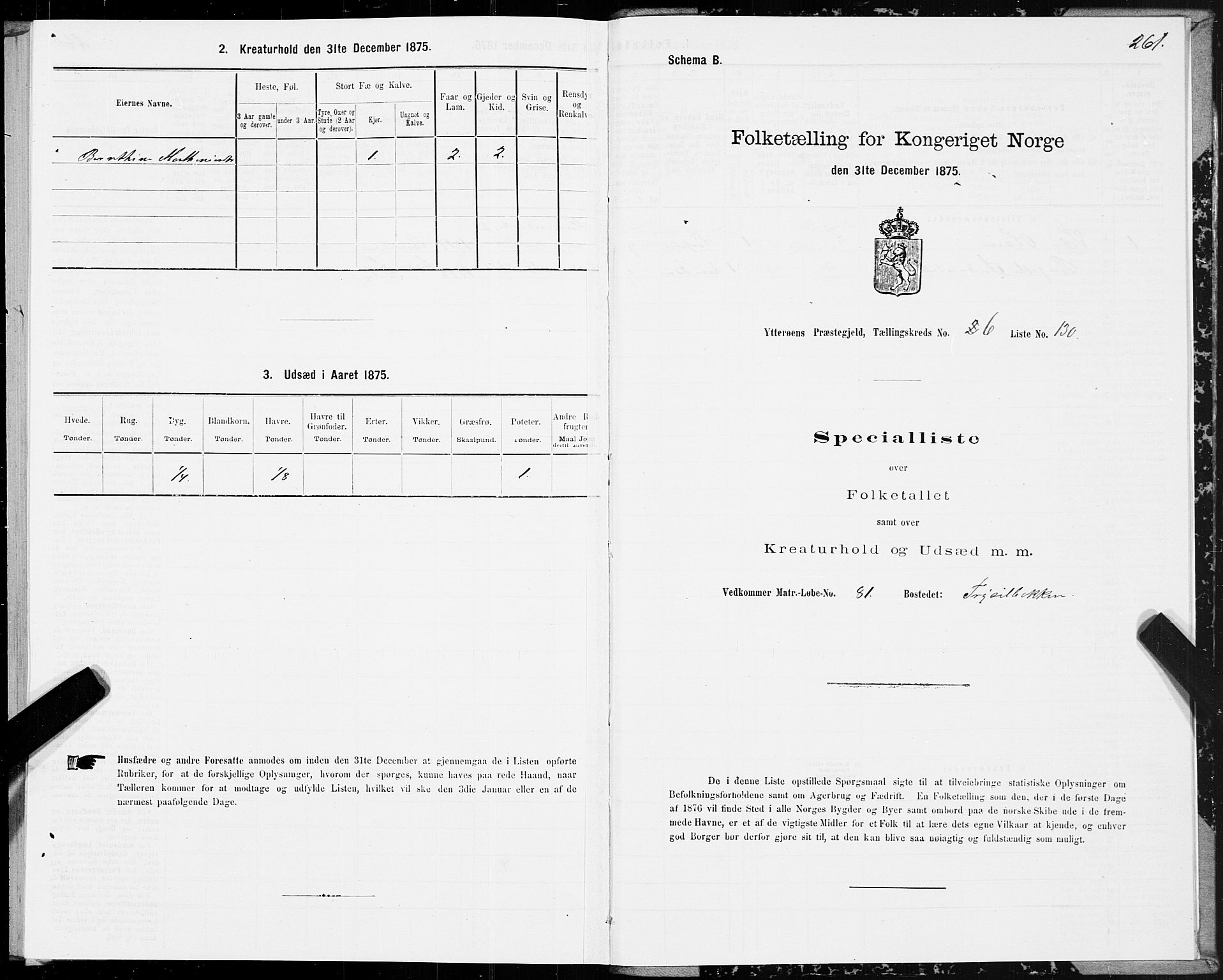 SAT, 1875 census for 1722P Ytterøy, 1875, p. 3261