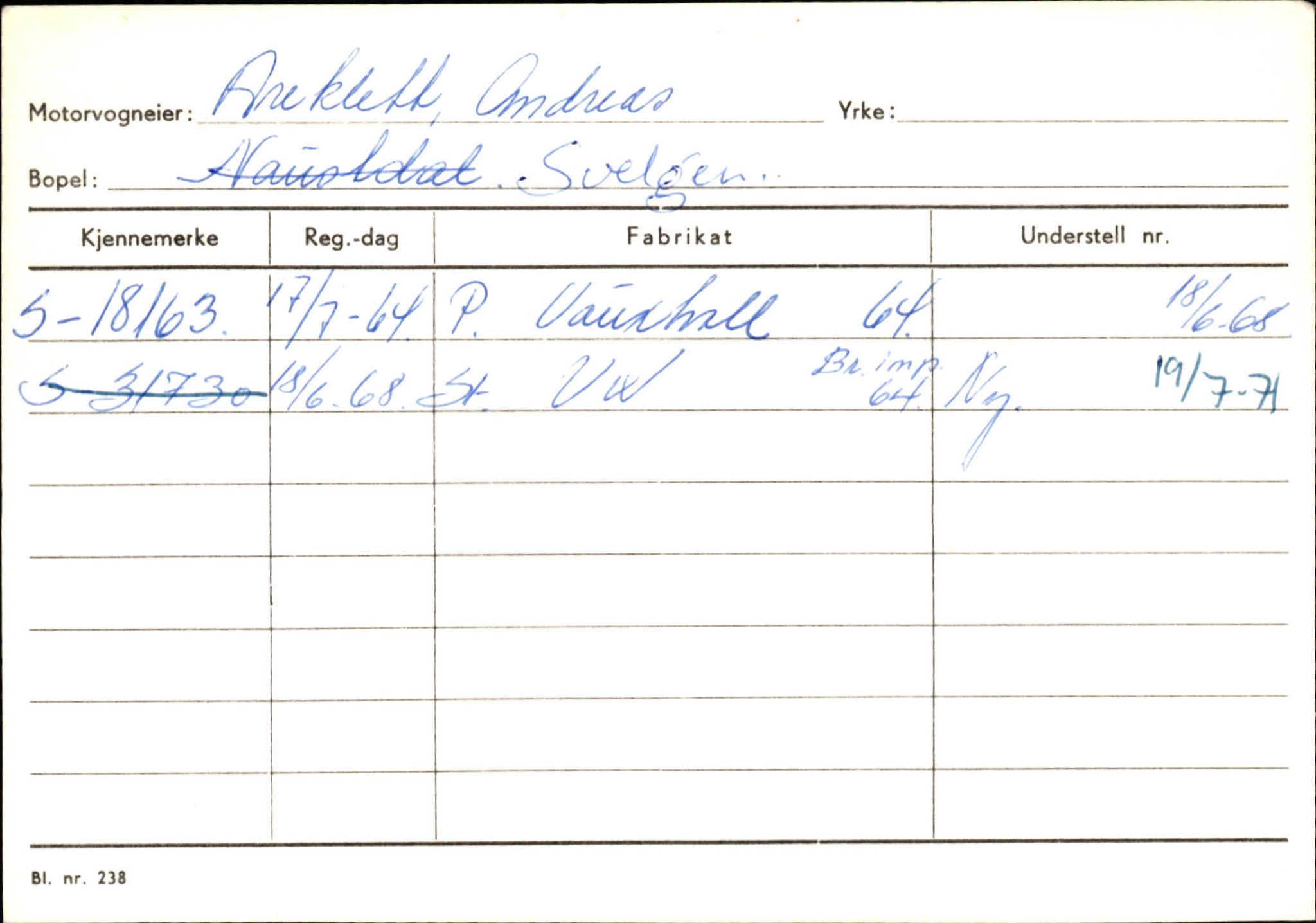 Statens vegvesen, Sogn og Fjordane vegkontor, AV/SAB-A-5301/4/F/L0133: Eigarregister Bremanger A-Å. Gaular A-H, 1945-1975, p. 33