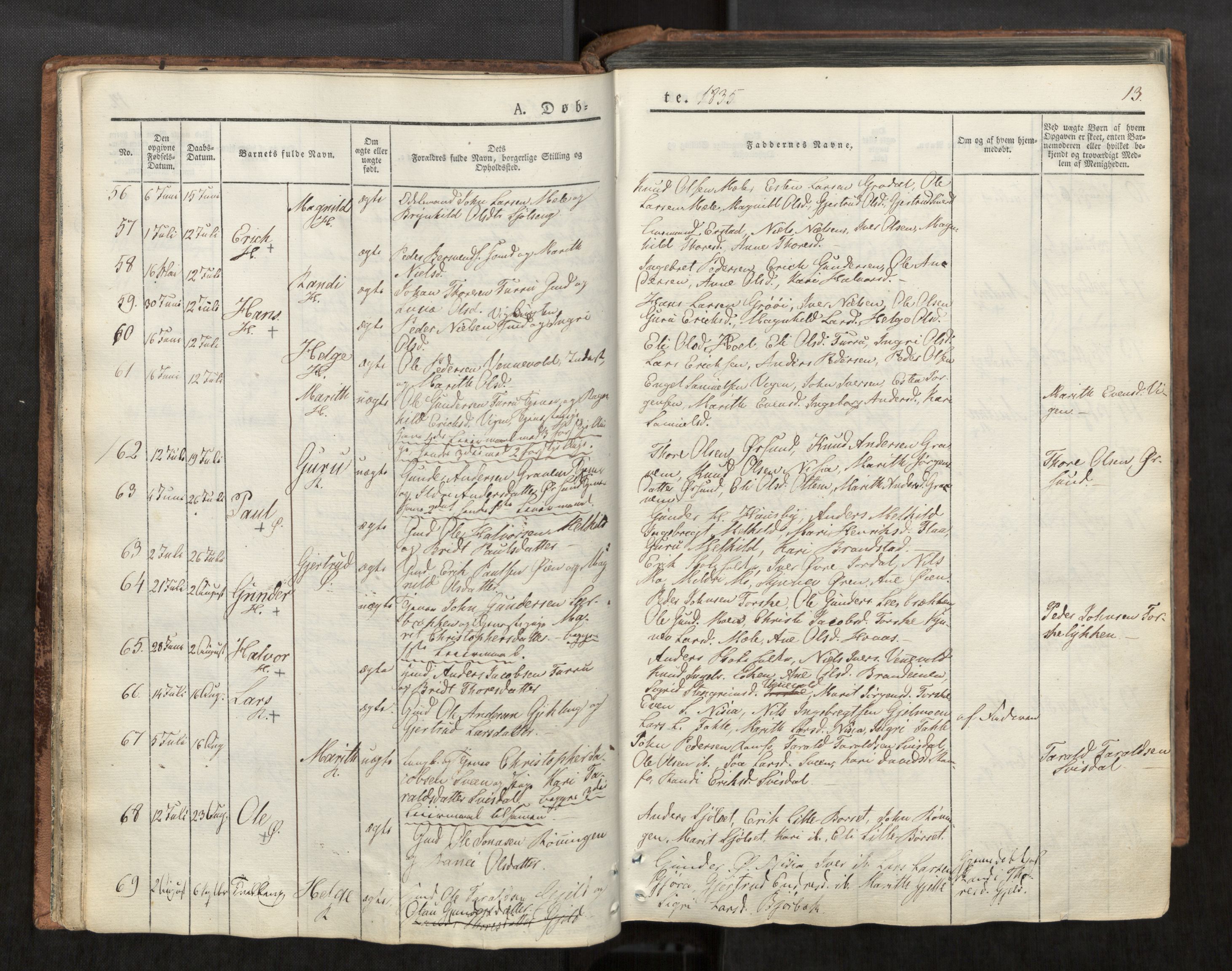 Ministerialprotokoller, klokkerbøker og fødselsregistre - Møre og Romsdal, AV/SAT-A-1454/590/L1012: Parish register (official) no. 590A04, 1832-1846, p. 13