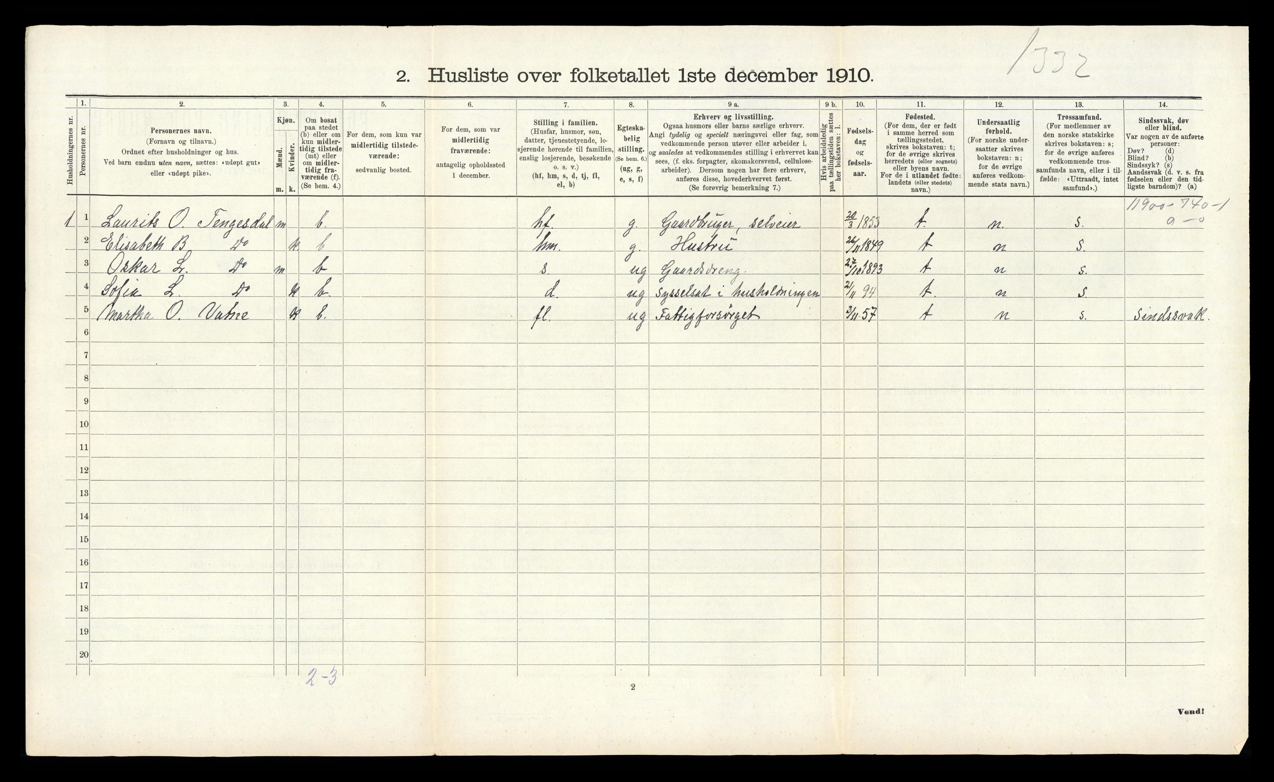 RA, 1910 census for Høyland, 1910, p. 503