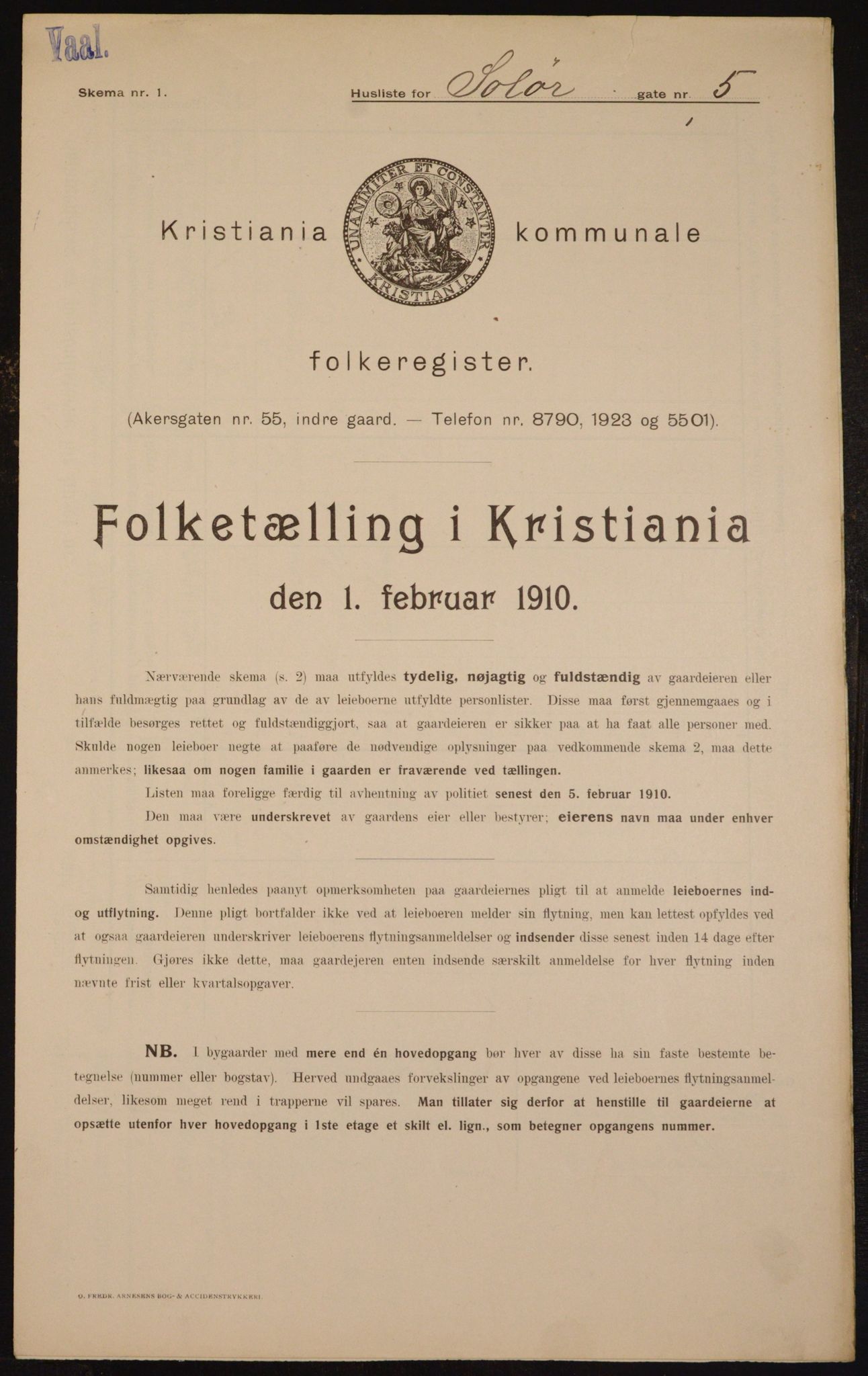 OBA, Municipal Census 1910 for Kristiania, 1910, p. 95027