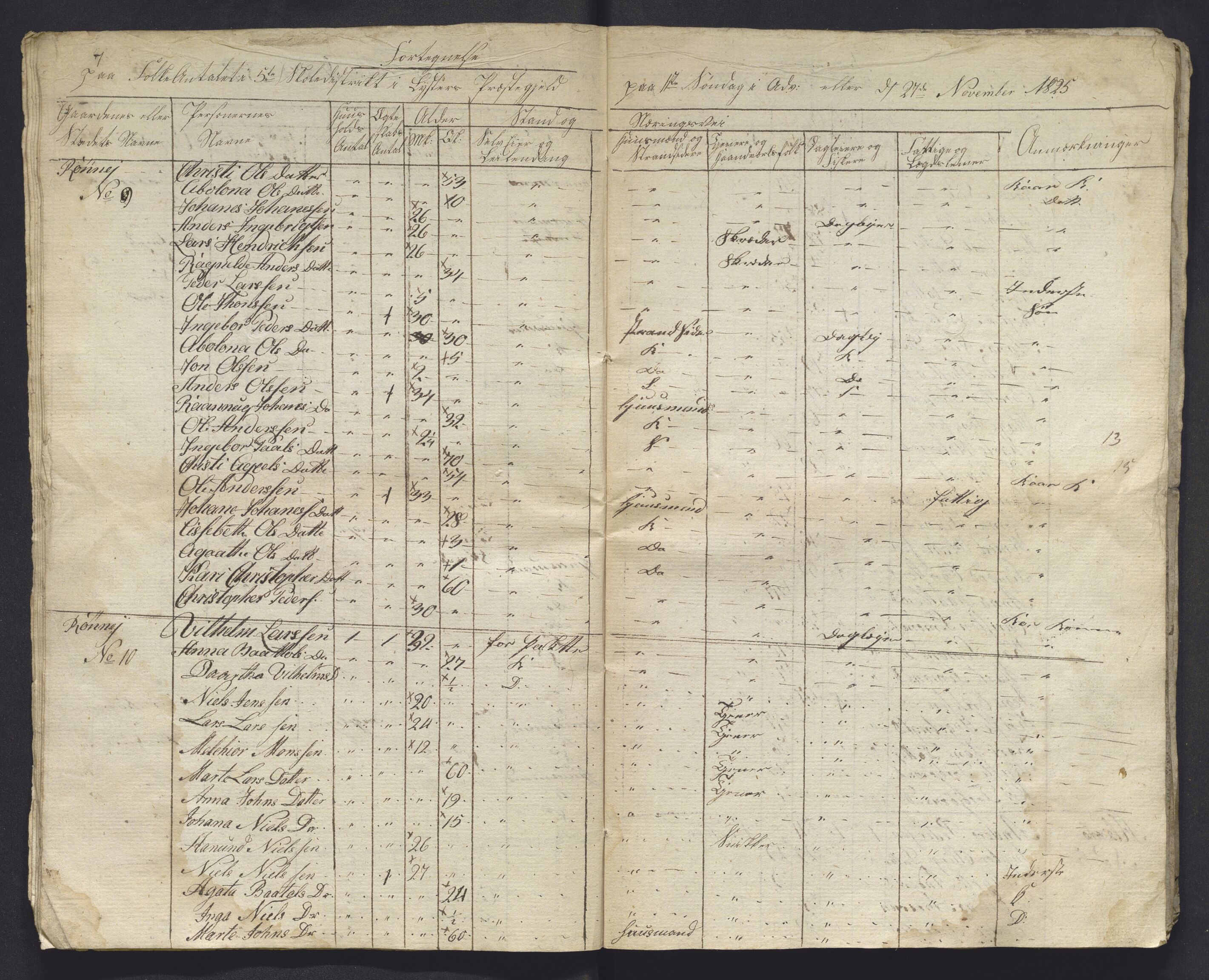 , 1825 Census for Luster parish, 1825, p. 101