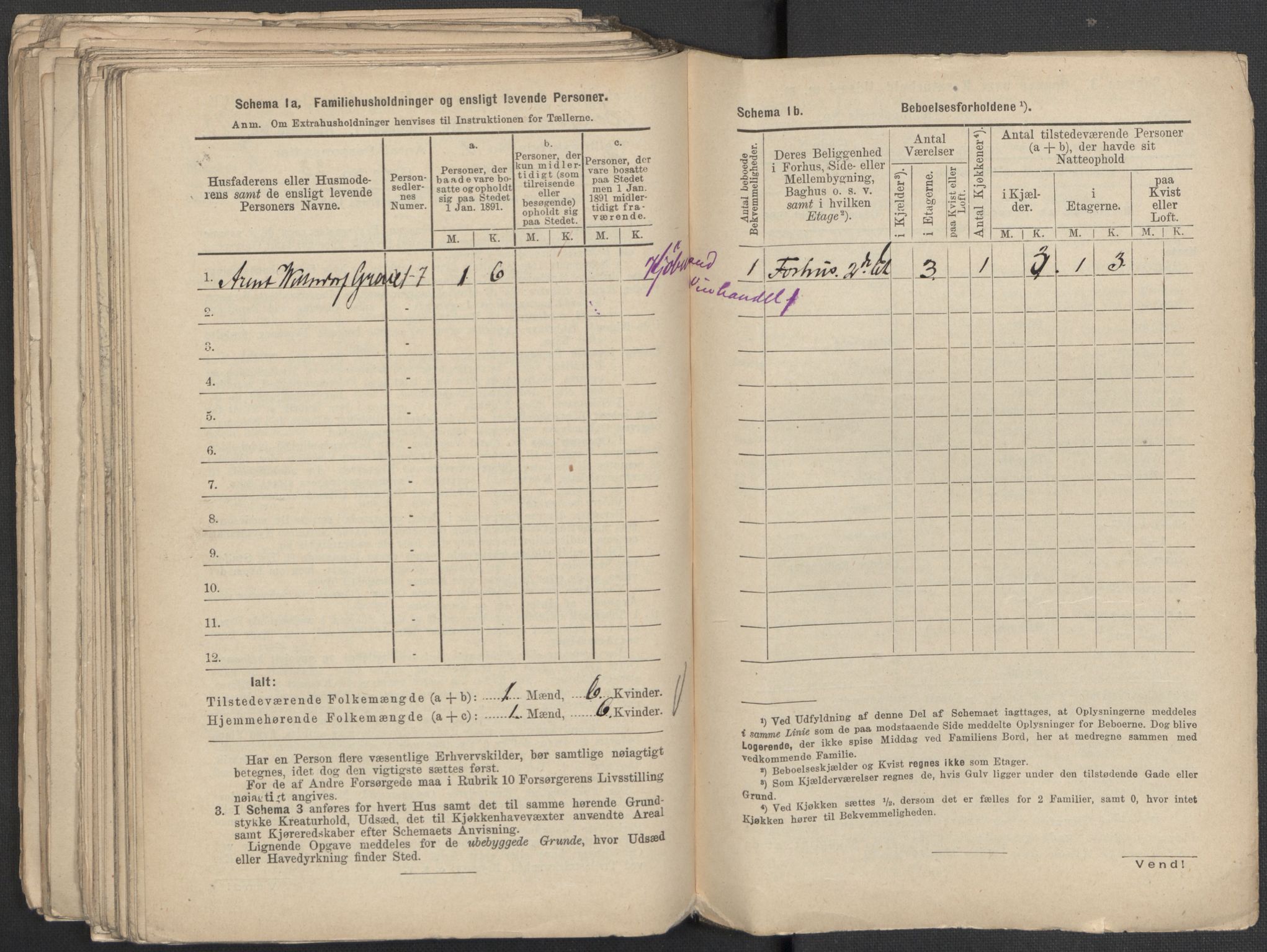 RA, 1891 Census for 1301 Bergen, 1891, p. 381