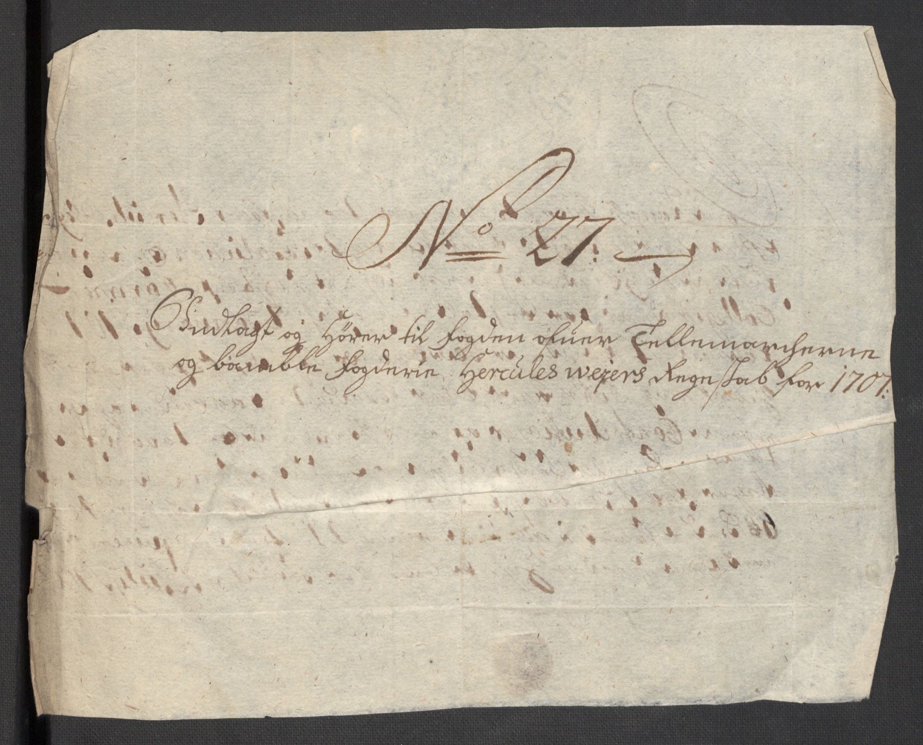 Rentekammeret inntil 1814, Reviderte regnskaper, Fogderegnskap, AV/RA-EA-4092/R36/L2117: Fogderegnskap Øvre og Nedre Telemark og Bamble, 1707, p. 527