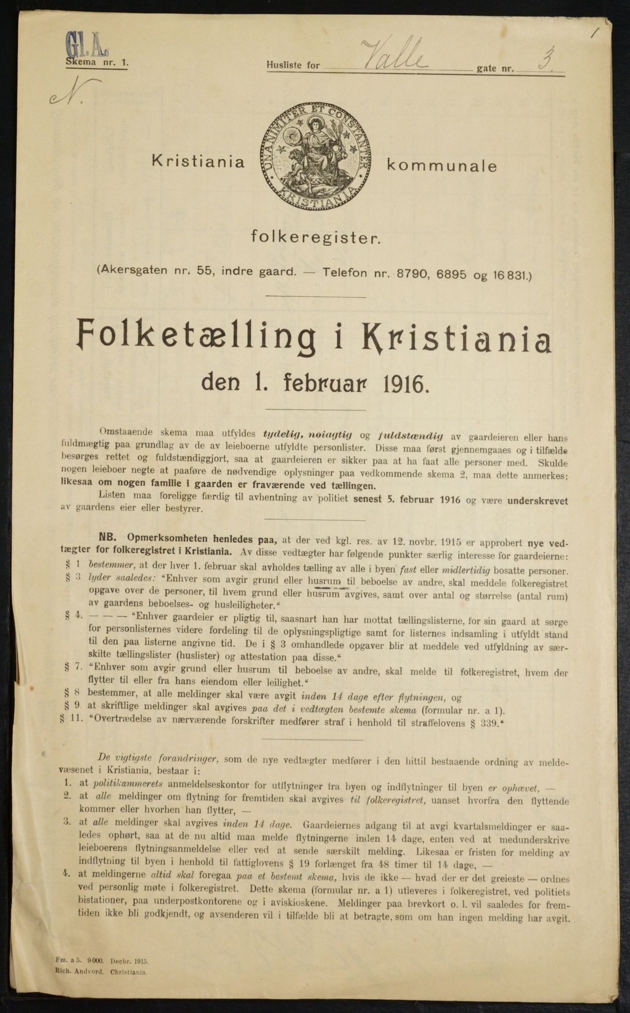 OBA, Municipal Census 1916 for Kristiania, 1916, p. 125631