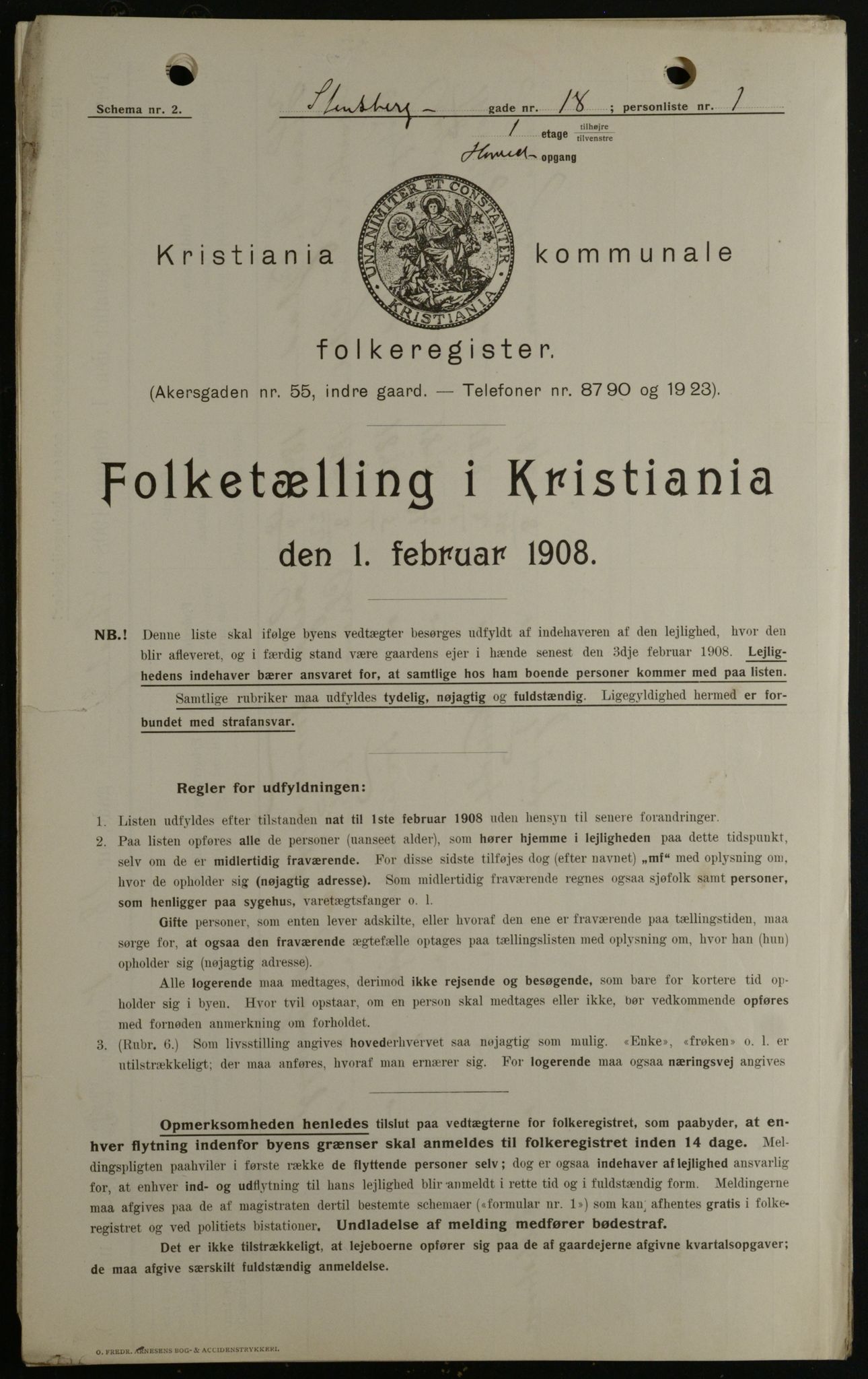 OBA, Municipal Census 1908 for Kristiania, 1908, p. 91249