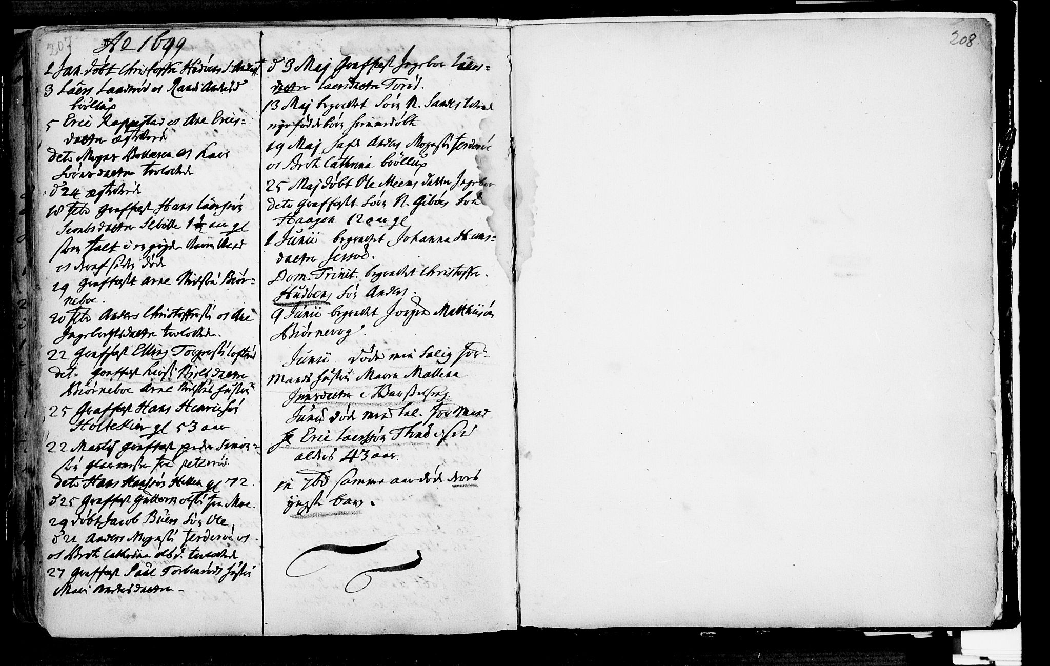 Nøtterøy kirkebøker, AV/SAKO-A-354/F/Fa/L0001: Parish register (official) no. I 1, 1686-1738, p. 207-208