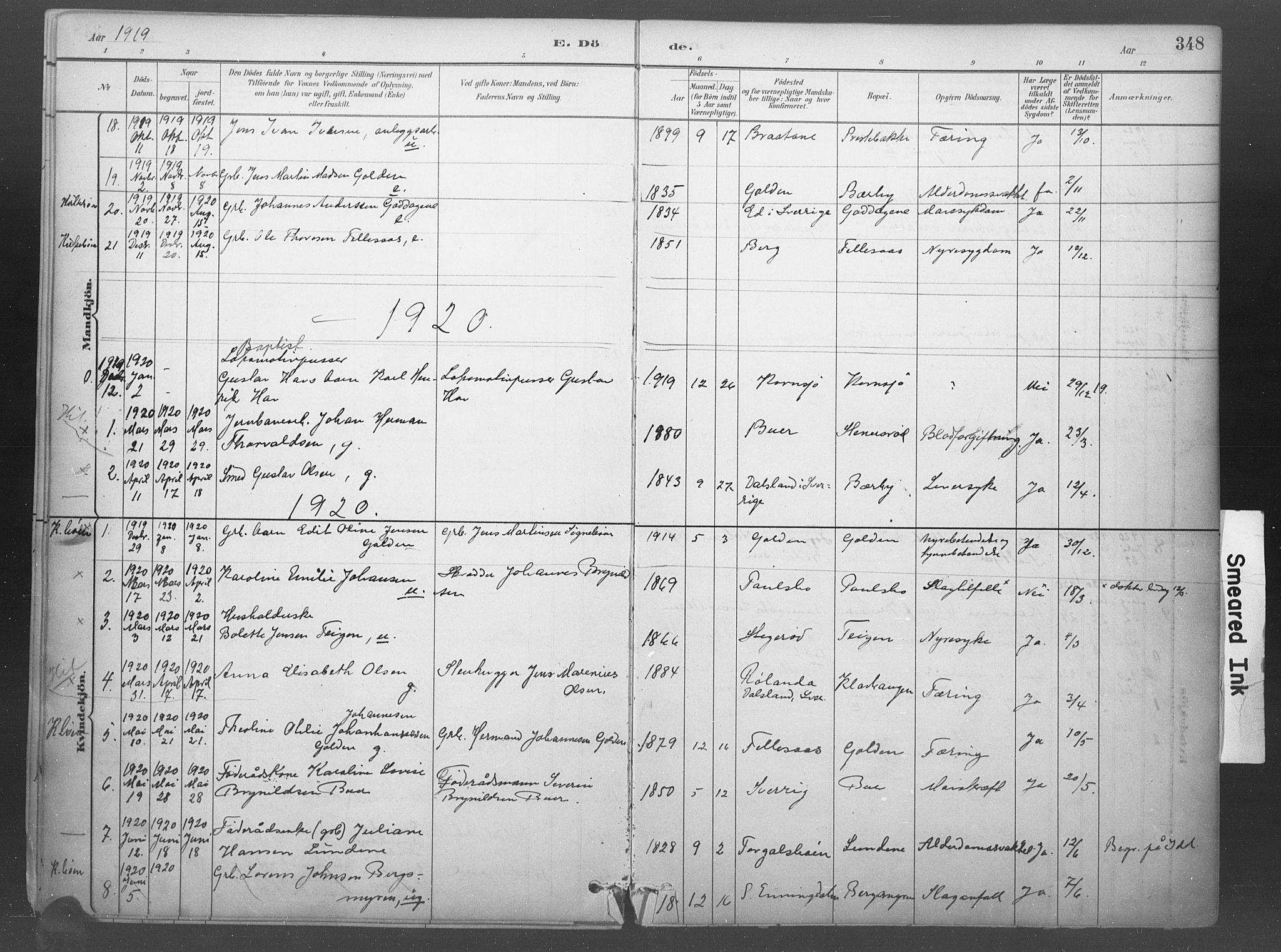 Idd prestekontor Kirkebøker, SAO/A-10911/F/Fb/L0002: Parish register (official) no. II 2, 1882-1923, p. 348