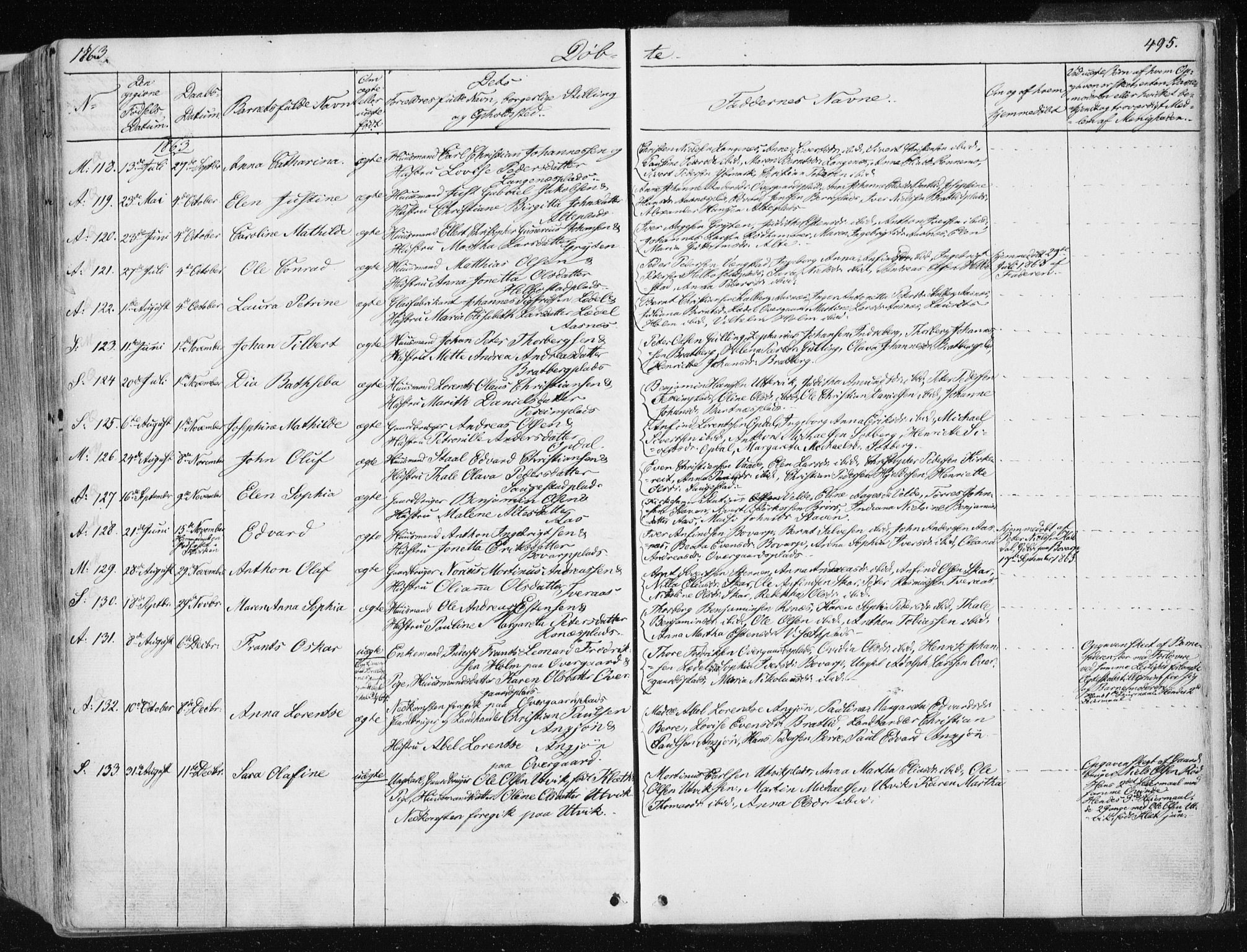 Ministerialprotokoller, klokkerbøker og fødselsregistre - Nord-Trøndelag, AV/SAT-A-1458/741/L0393: Parish register (official) no. 741A07, 1849-1863, p. 495