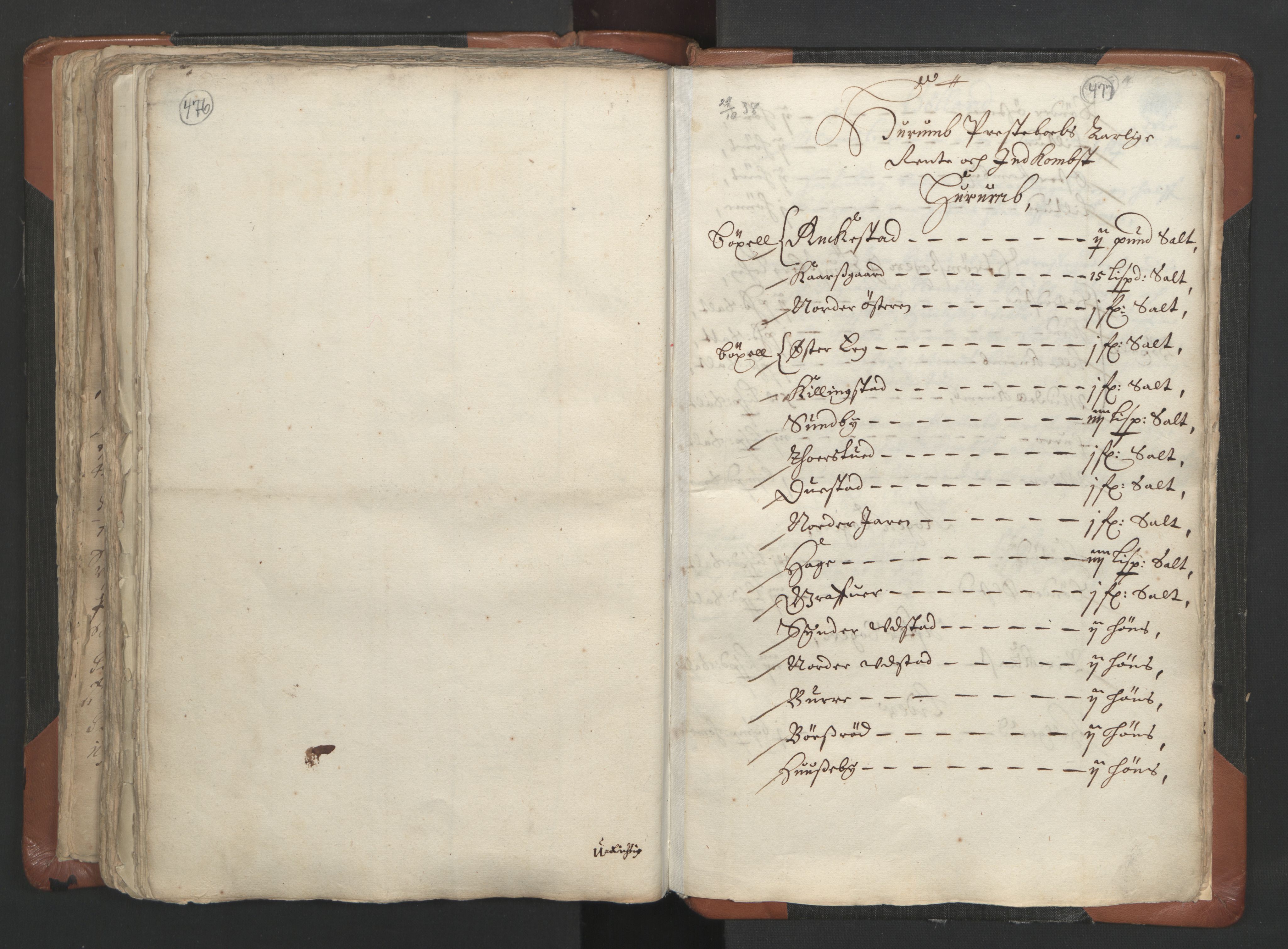 RA, Vicar's Census 1664-1666, no. 9: Bragernes deanery, 1664-1666, p. 476-477