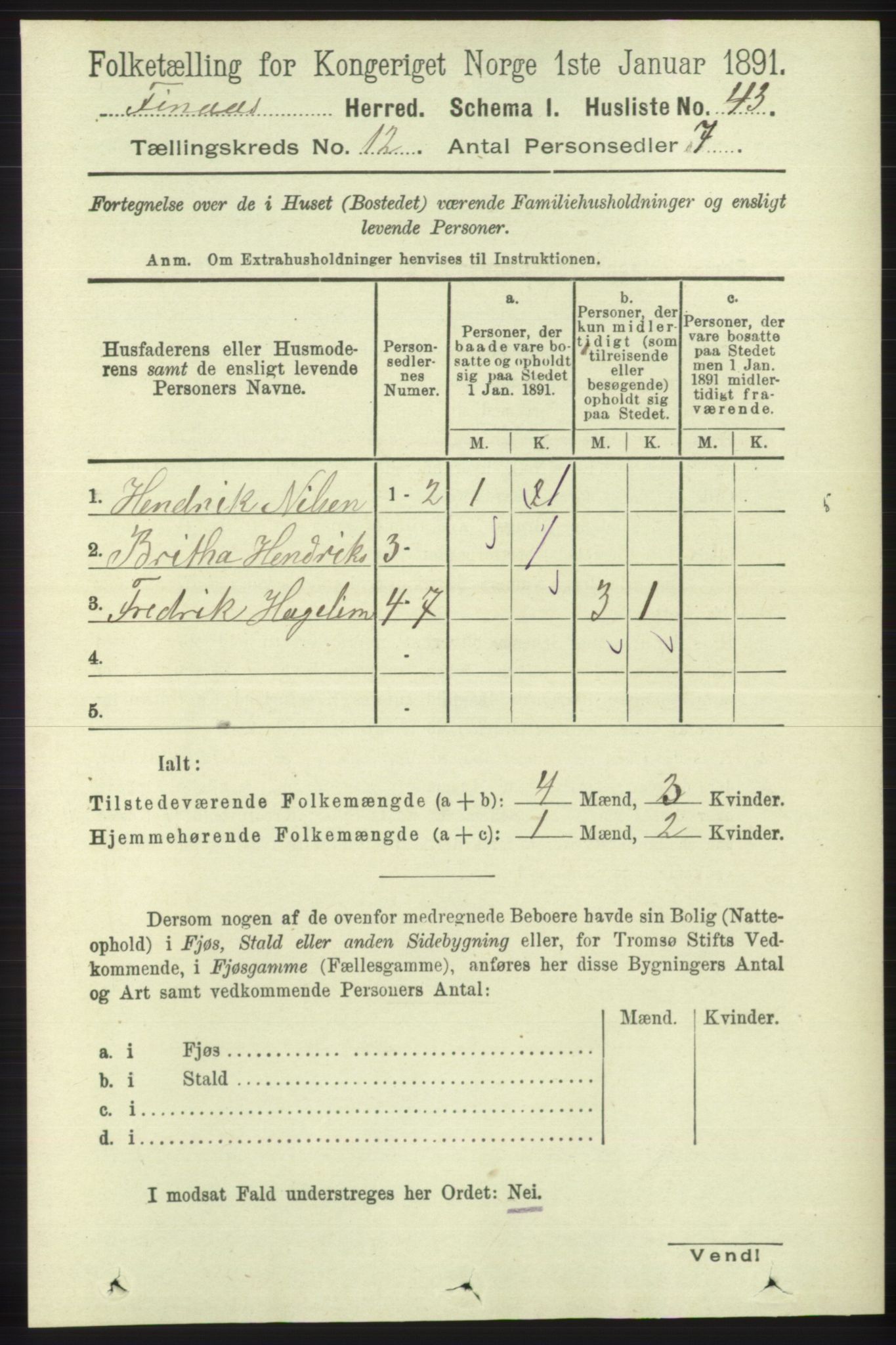 RA, 1891 census for 1218 Finnås, 1891, p. 5286