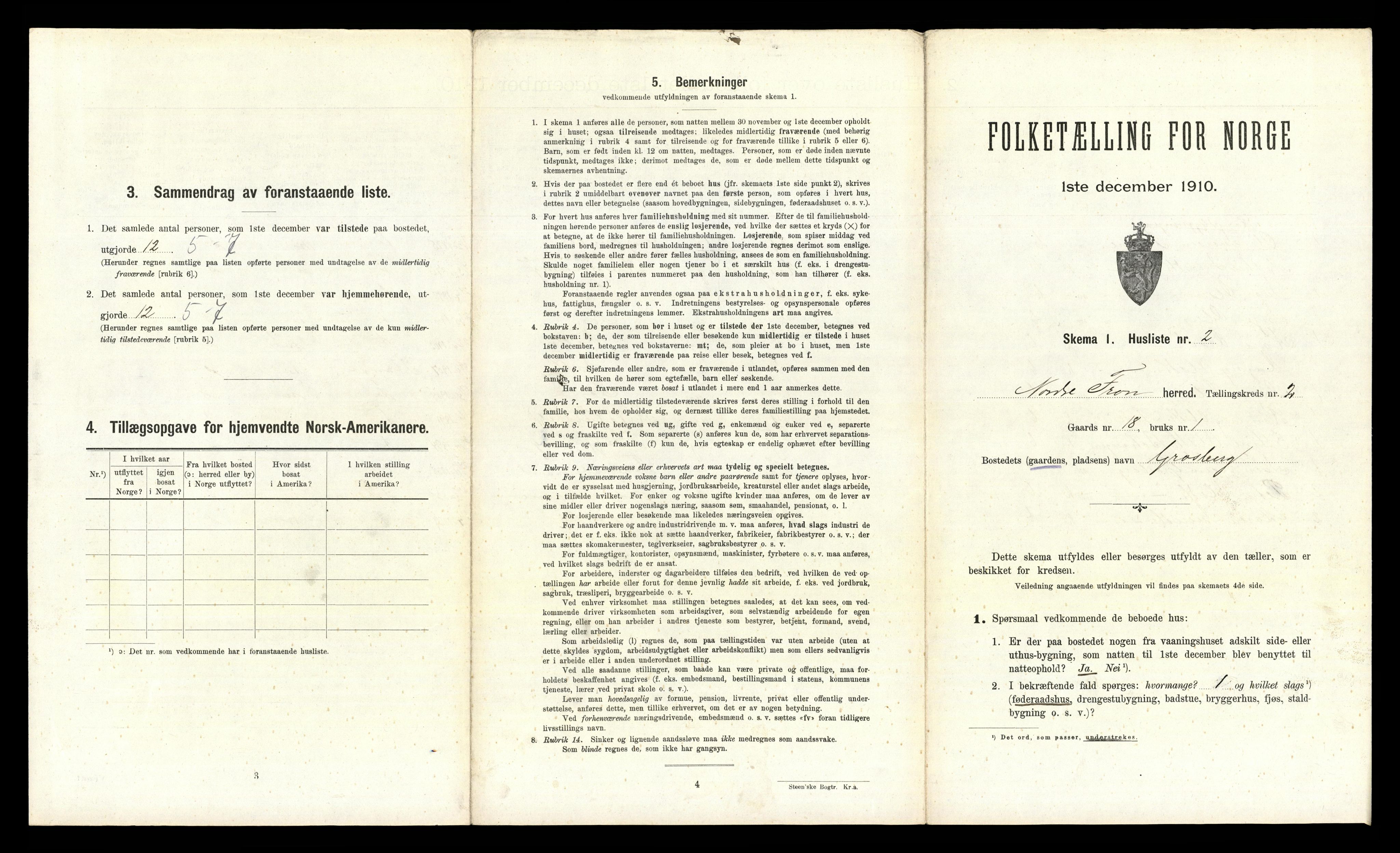 RA, 1910 census for Nord-Fron, 1910, p. 200