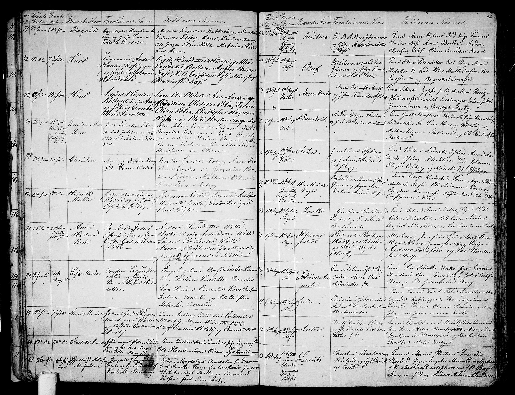 Sem kirkebøker, AV/SAKO-A-5/G/Ga/L0003: Parish register (copy) no. I 3, 1844-1855, p. 64-65