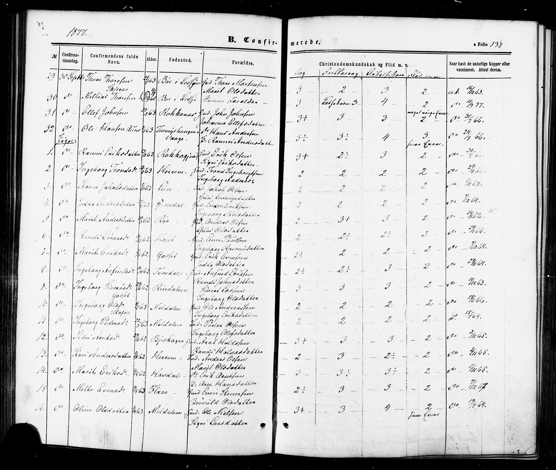 Ministerialprotokoller, klokkerbøker og fødselsregistre - Sør-Trøndelag, SAT/A-1456/674/L0870: Parish register (official) no. 674A02, 1861-1879, p. 138