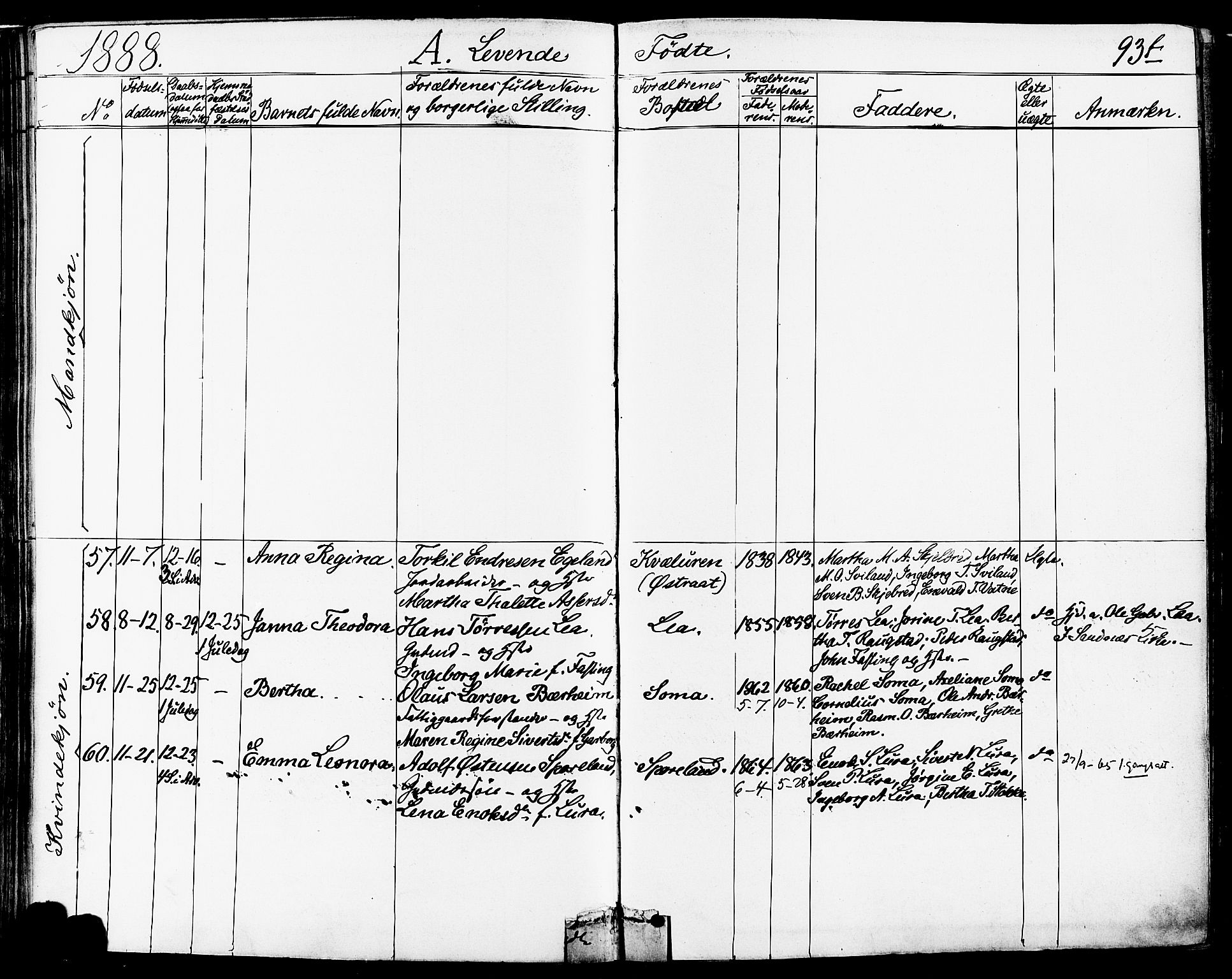 Høyland sokneprestkontor, SAST/A-101799/001/30BA/L0011: Parish register (official) no. A 10, 1878-1888, p. 93
