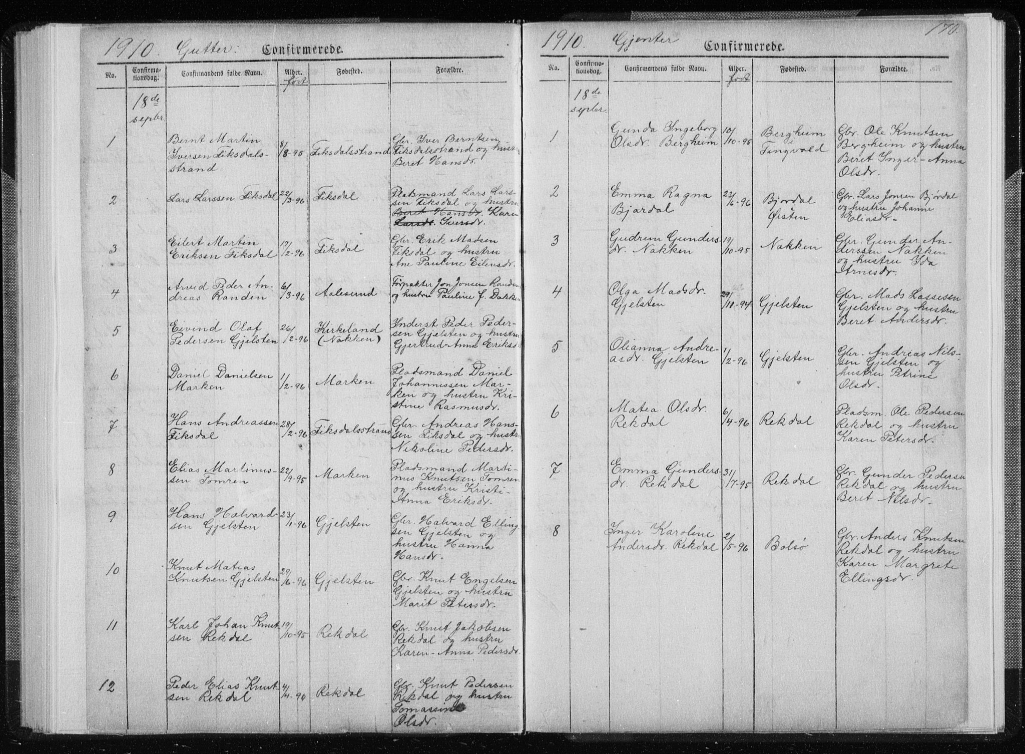 Ministerialprotokoller, klokkerbøker og fødselsregistre - Møre og Romsdal, AV/SAT-A-1454/540/L0541: Parish register (copy) no. 540C01, 1867-1920, p. 170