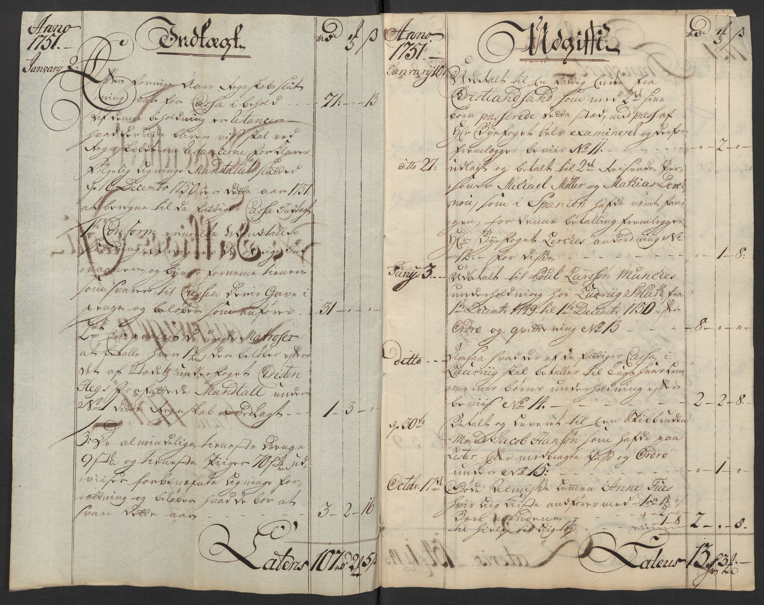Kristiania tukthus, AV/SAO-A-10644/A/Ad/Adb/L0011: Innkomne skriv, rapporter og regnskap, 1742-1783, p. 69