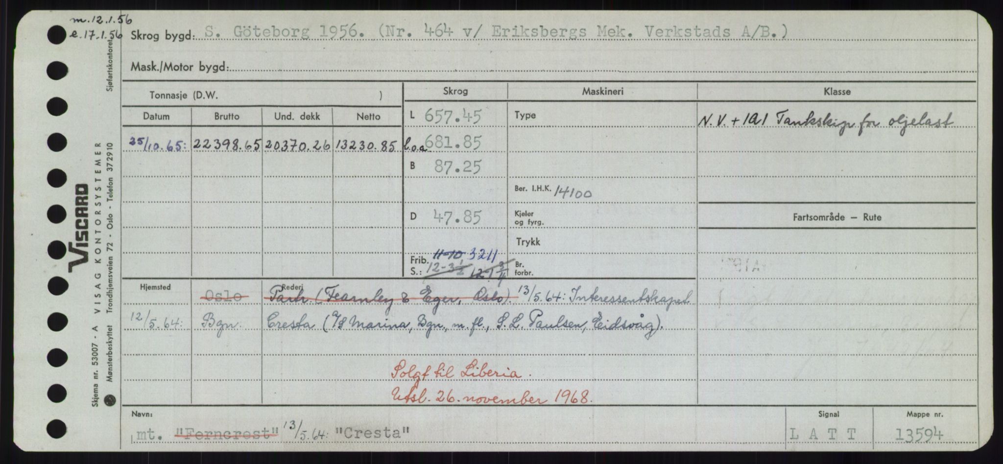 Sjøfartsdirektoratet med forløpere, Skipsmålingen, RA/S-1627/H/Hd/L0008: Fartøy, C-D, p. 261