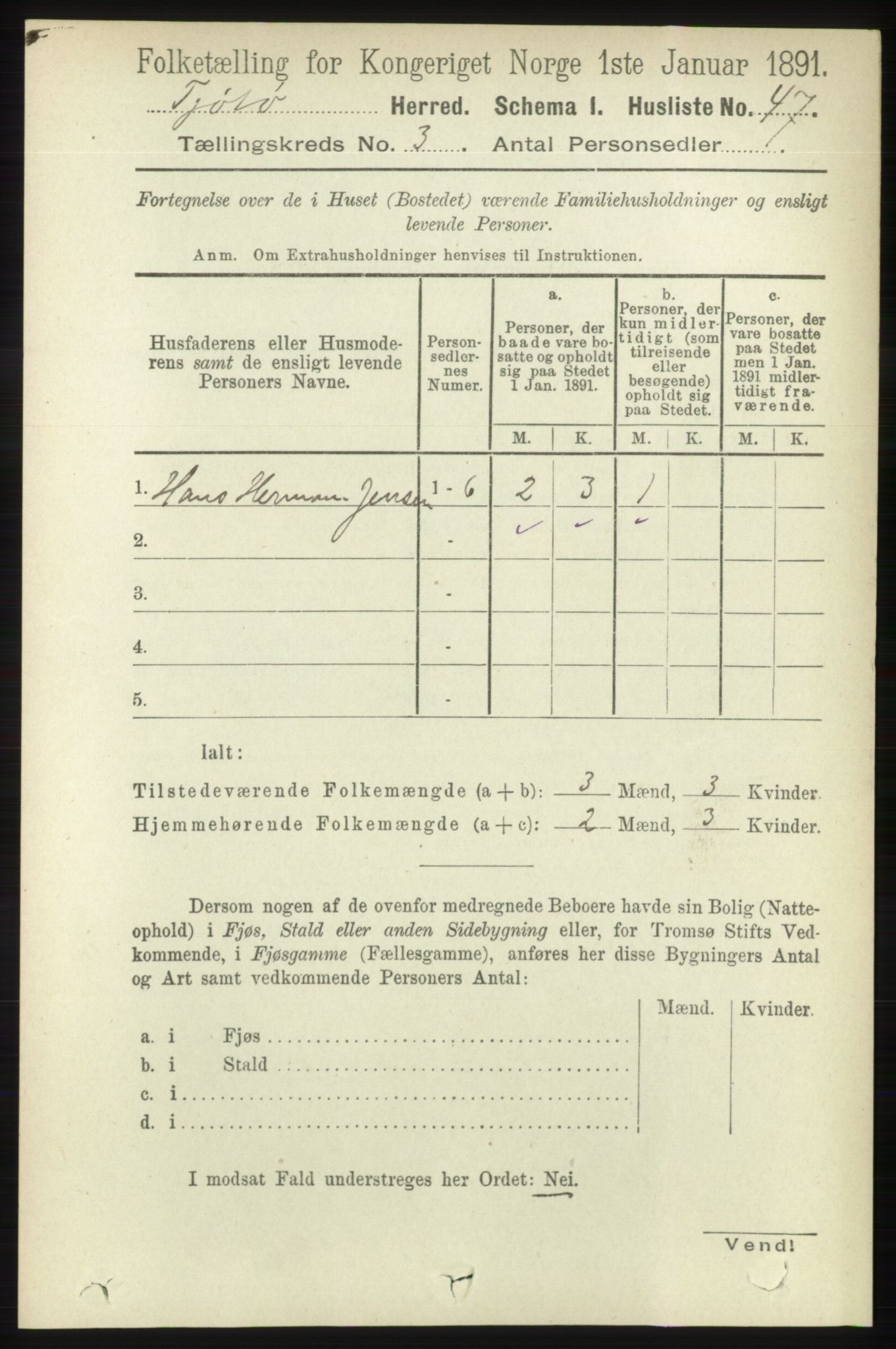 RA, 1891 census for 1817 Tjøtta, 1891, p. 1402