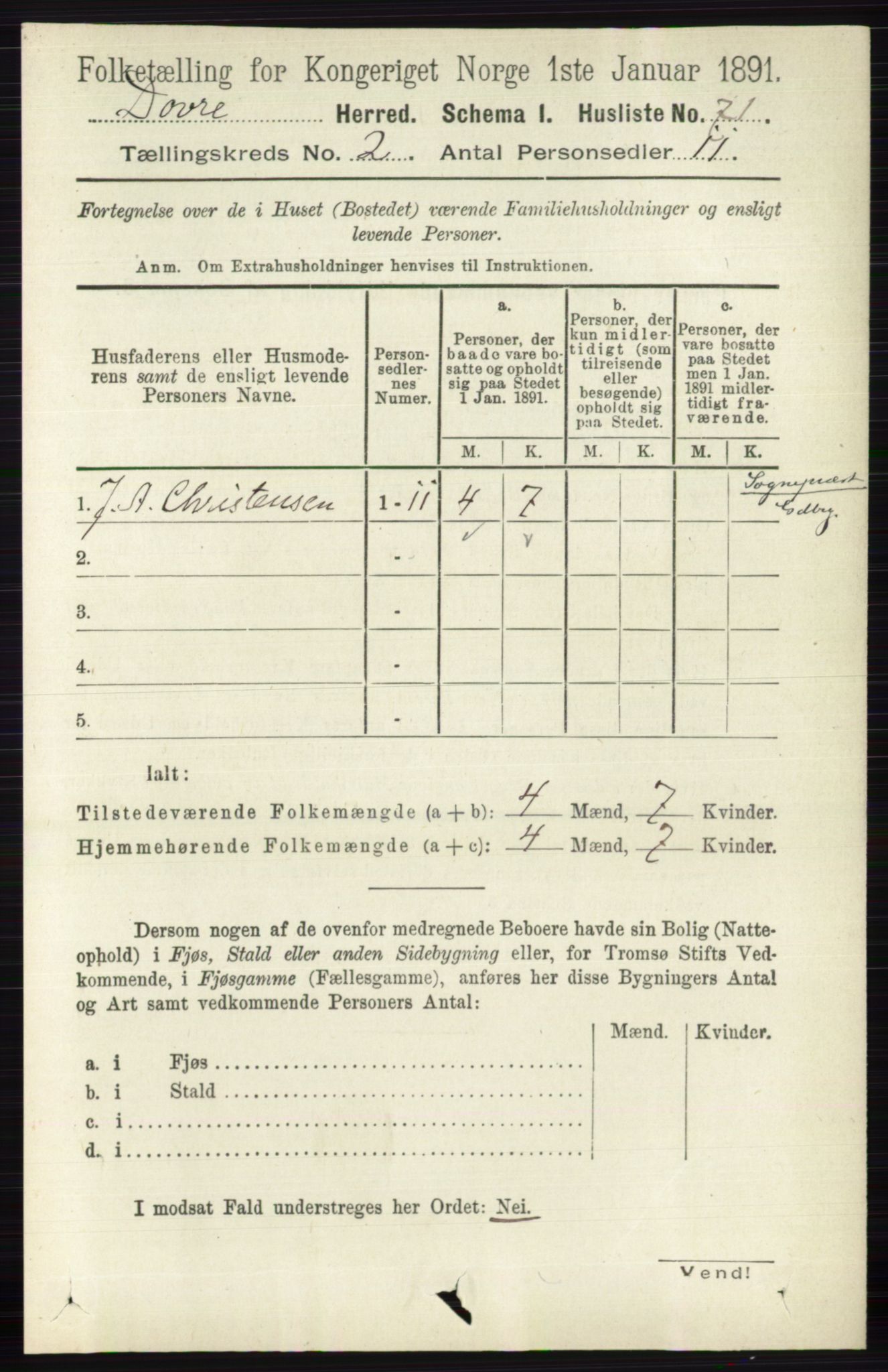 RA, 1891 census for 0511 Dovre, 1891, p. 864