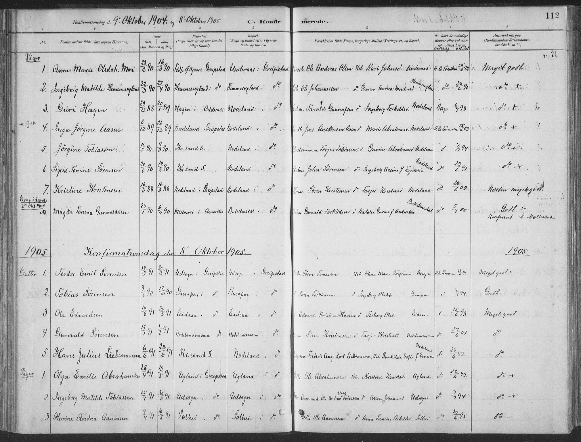 Søgne sokneprestkontor, SAK/1111-0037/F/Fa/Faa/L0003: Parish register (official) no. A 3, 1883-1910, p. 112