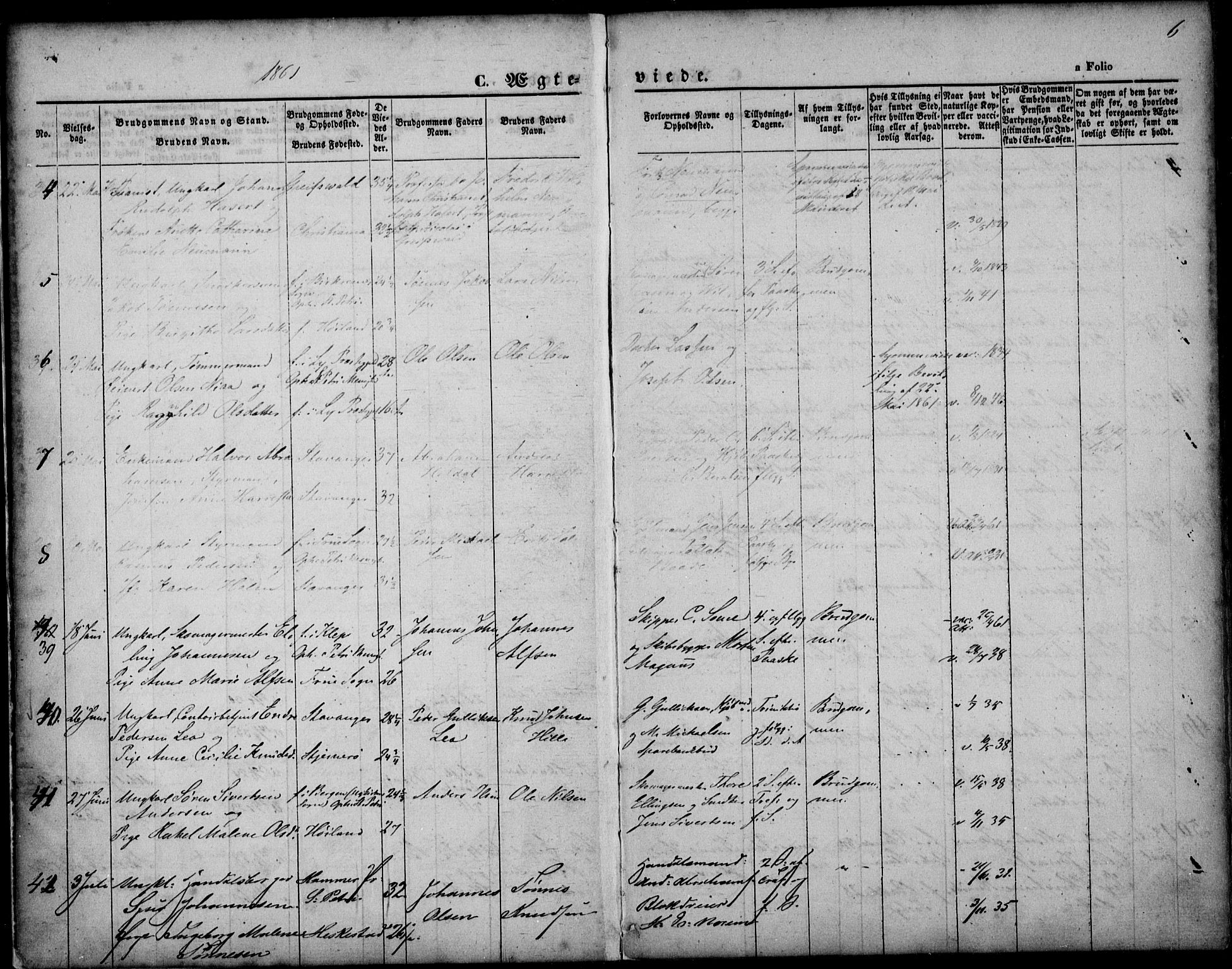 St. Petri sokneprestkontor, AV/SAST-A-101813/001/30/30BA/L0002: Parish register (official) no. A 2, 1861-1869, p. 7