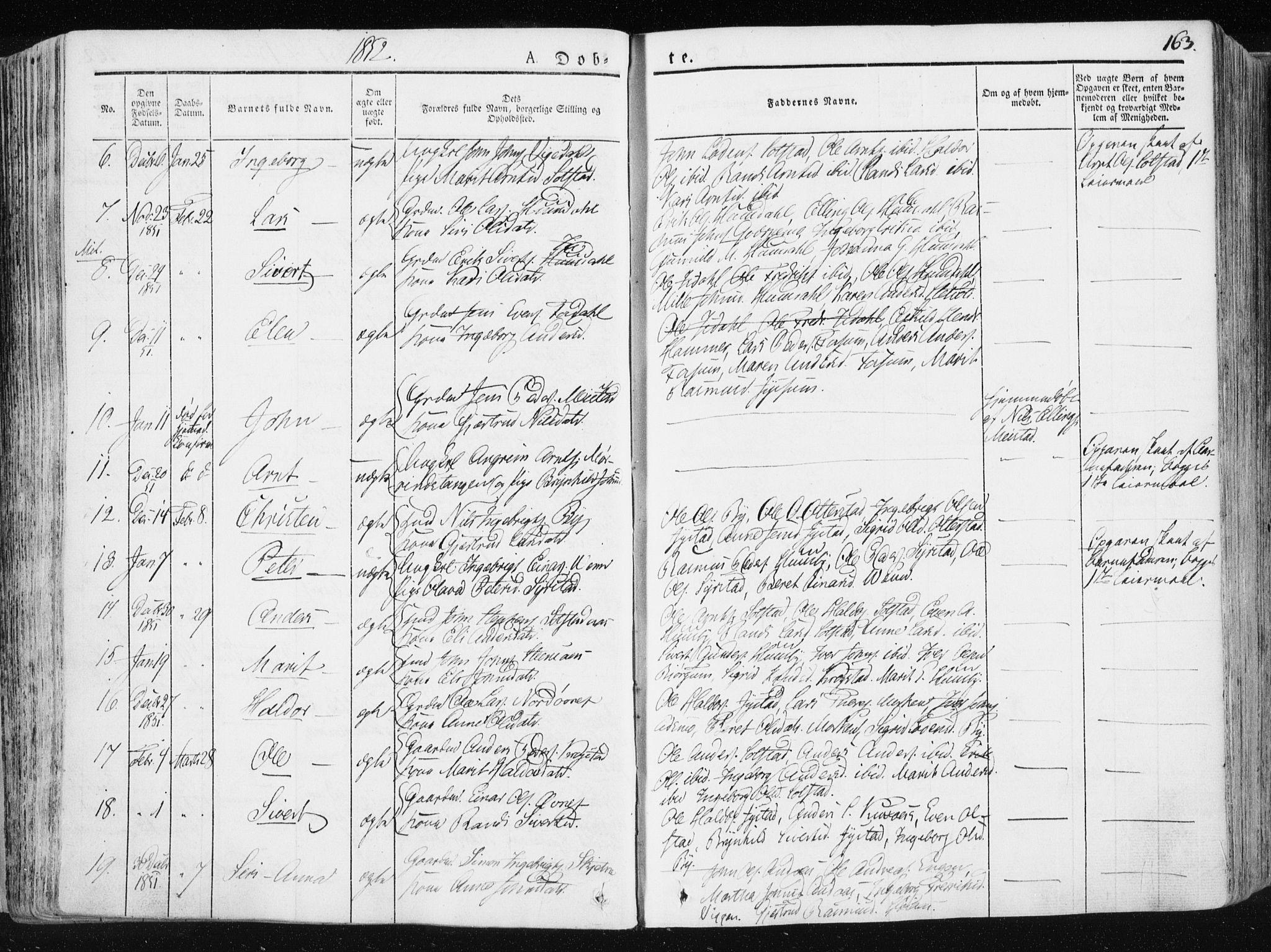 Ministerialprotokoller, klokkerbøker og fødselsregistre - Sør-Trøndelag, SAT/A-1456/665/L0771: Parish register (official) no. 665A06, 1830-1856, p. 163