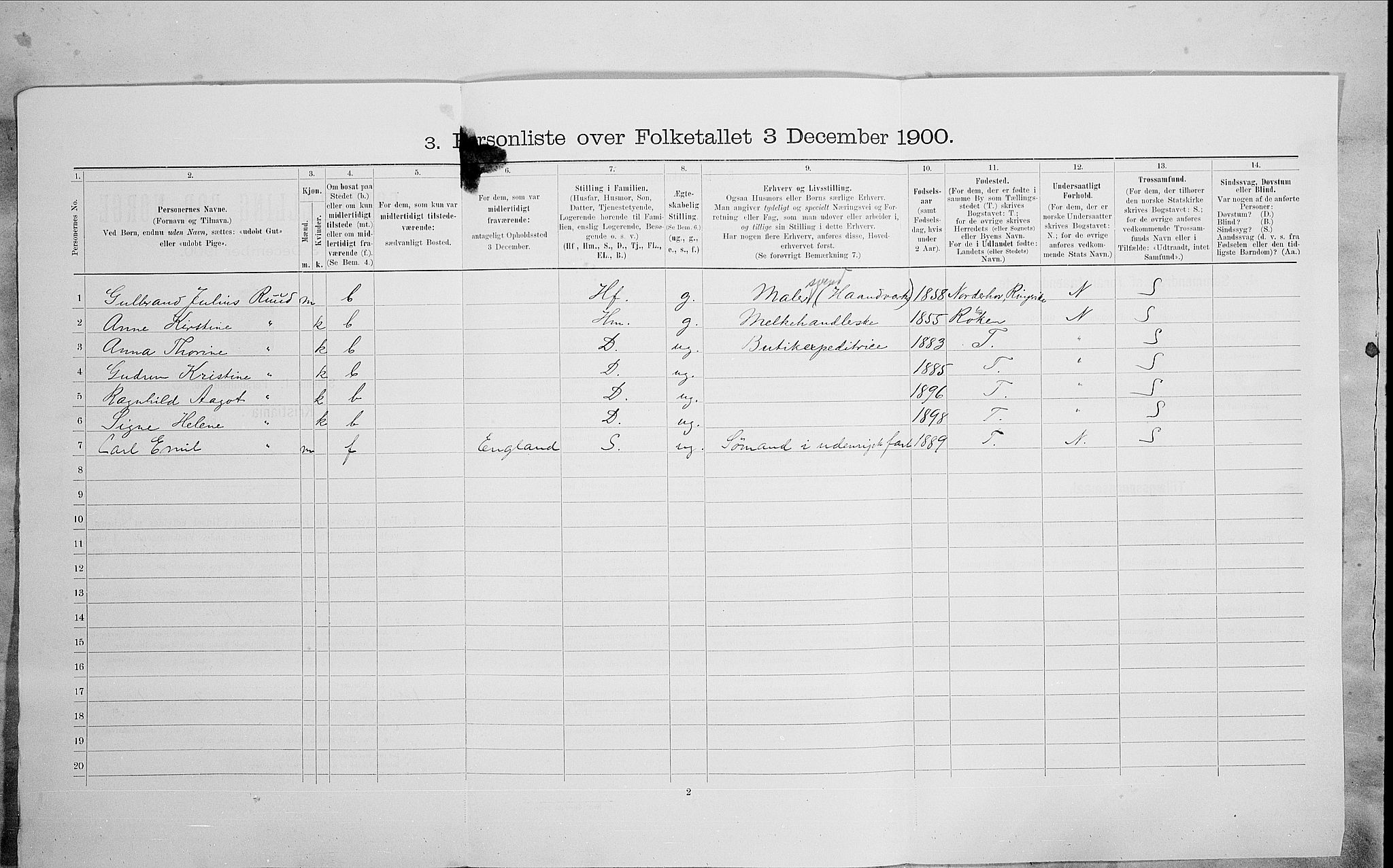 SAO, 1900 census for Kristiania, 1900, p. 96075