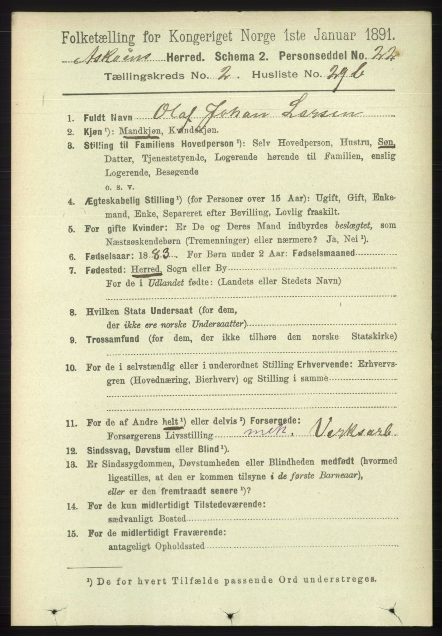 RA, 1891 census for 1247 Askøy, 1891, p. 1583