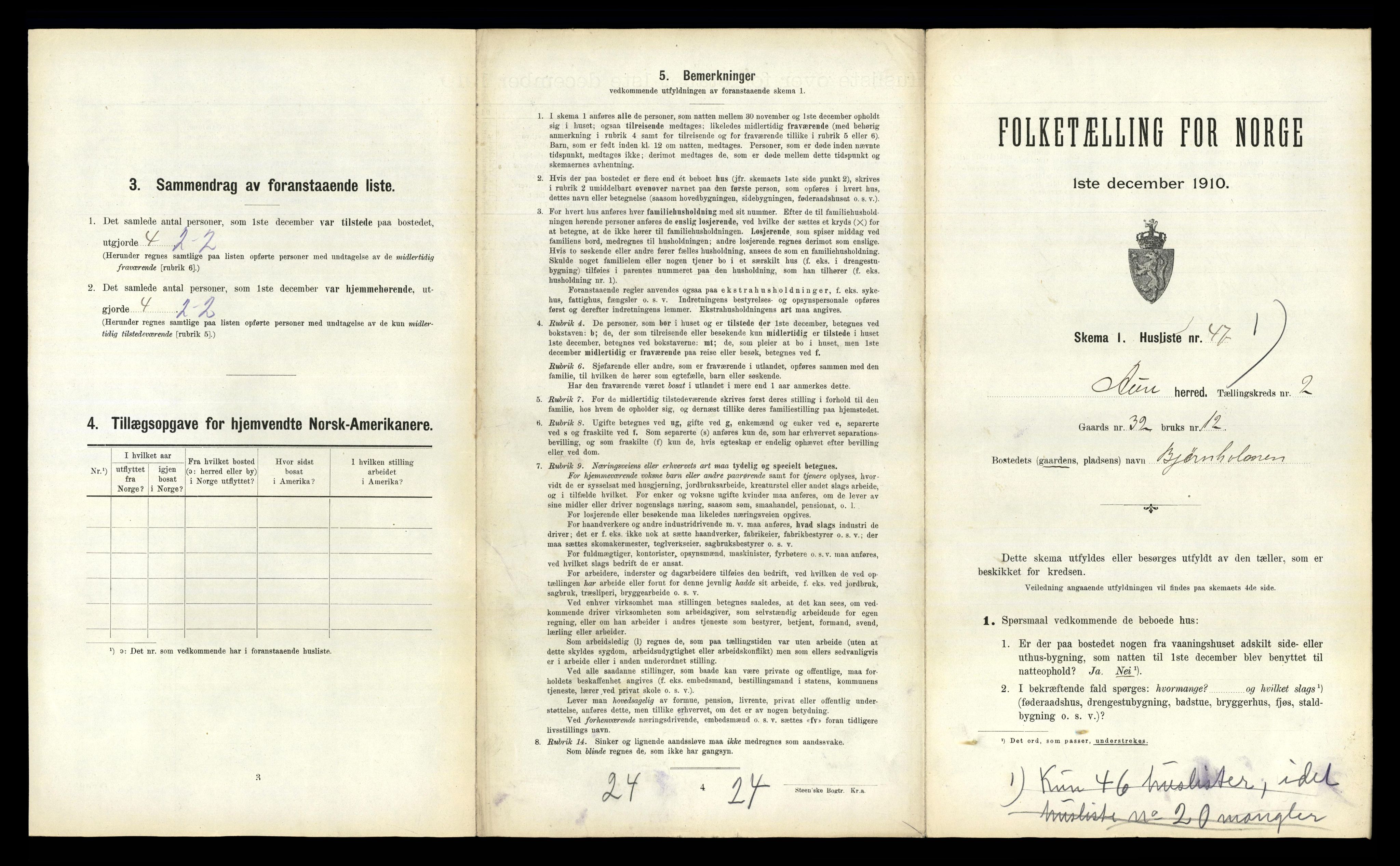 RA, 1910 census for Aure, 1910, p. 252