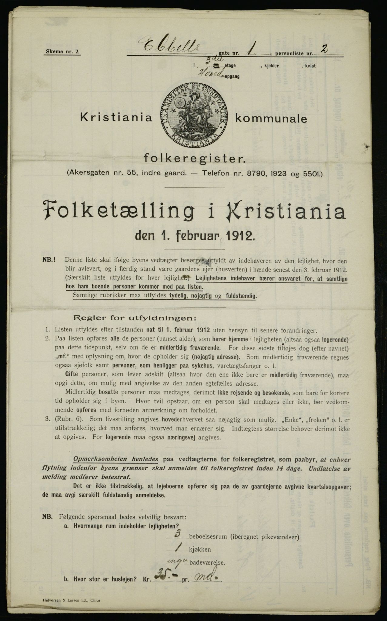 OBA, Municipal Census 1912 for Kristiania, 1912, p. 17968